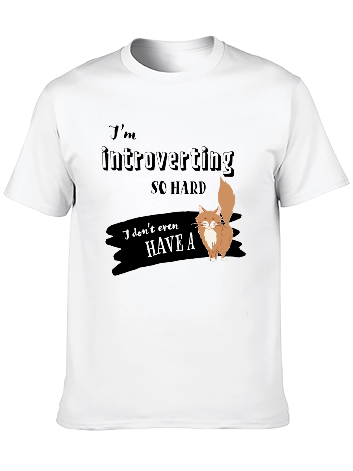 Introverted Cat T-Shirt - Soft Cotton Blend