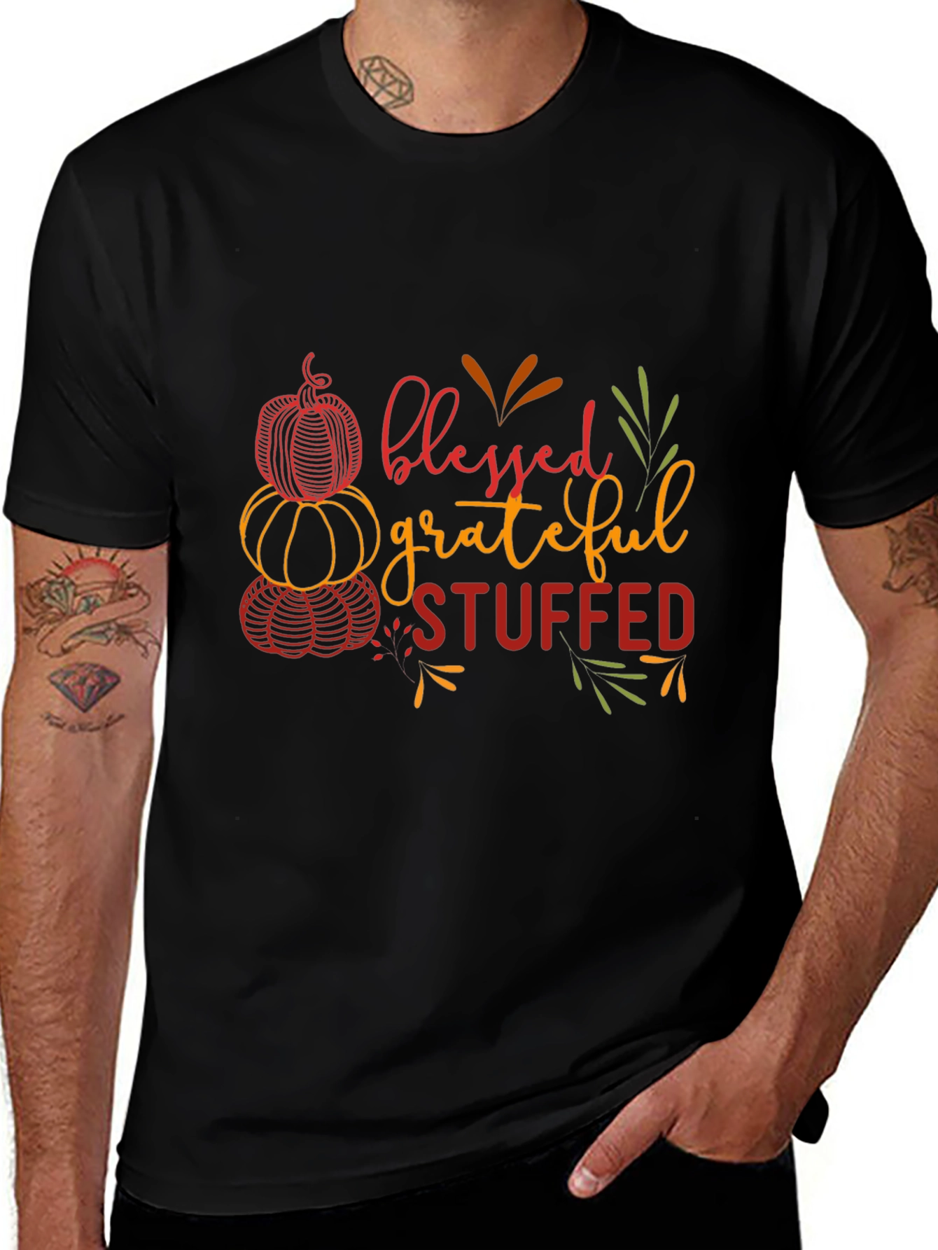 Blessed Grateful Stuffed Thanksgiving T-Shirt