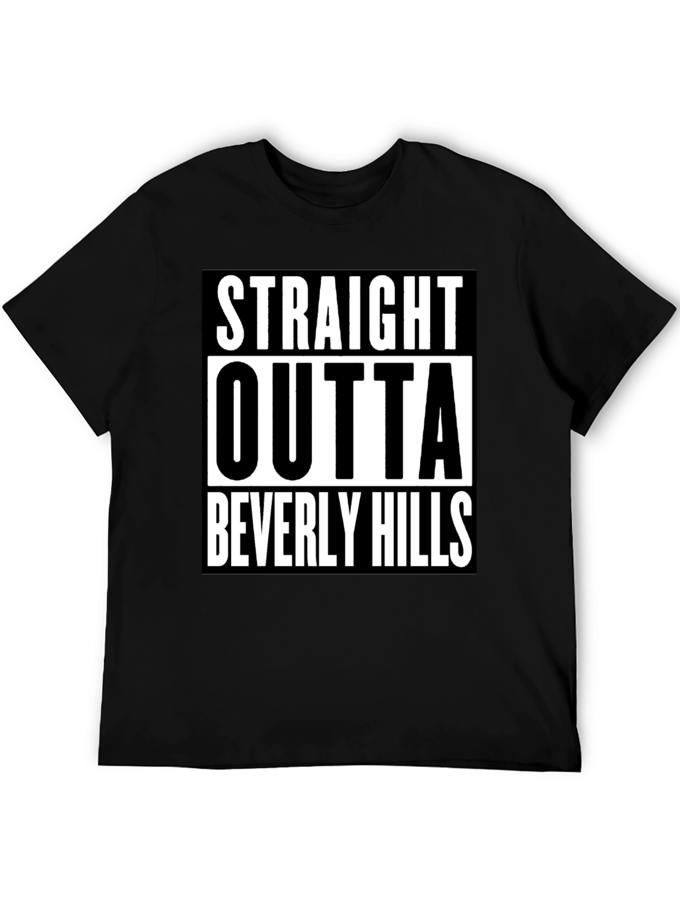 Straight Outta Beverly Hills Mens Black Tee