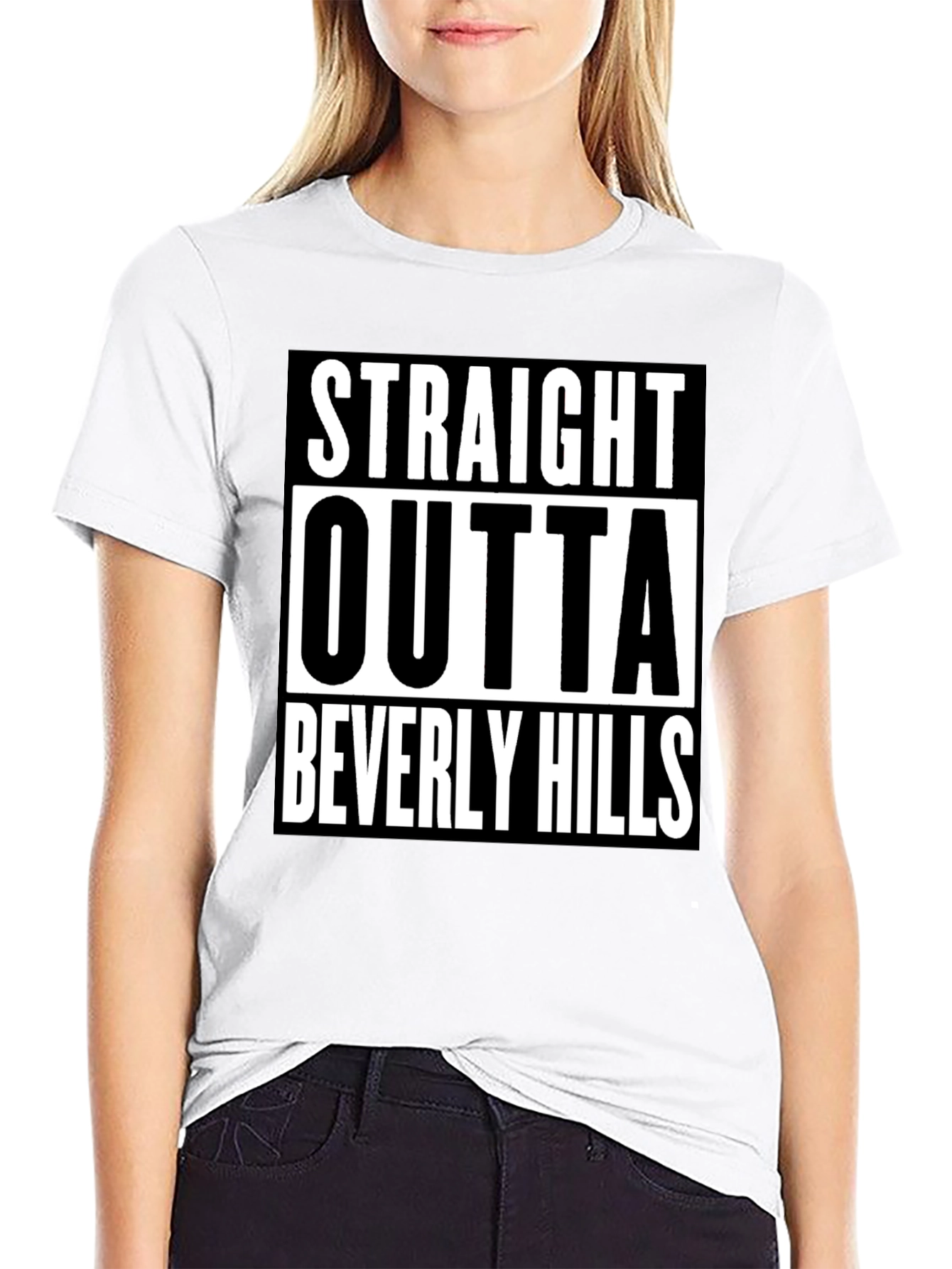 Straight Outta Beverly Hills Mens Black Tee