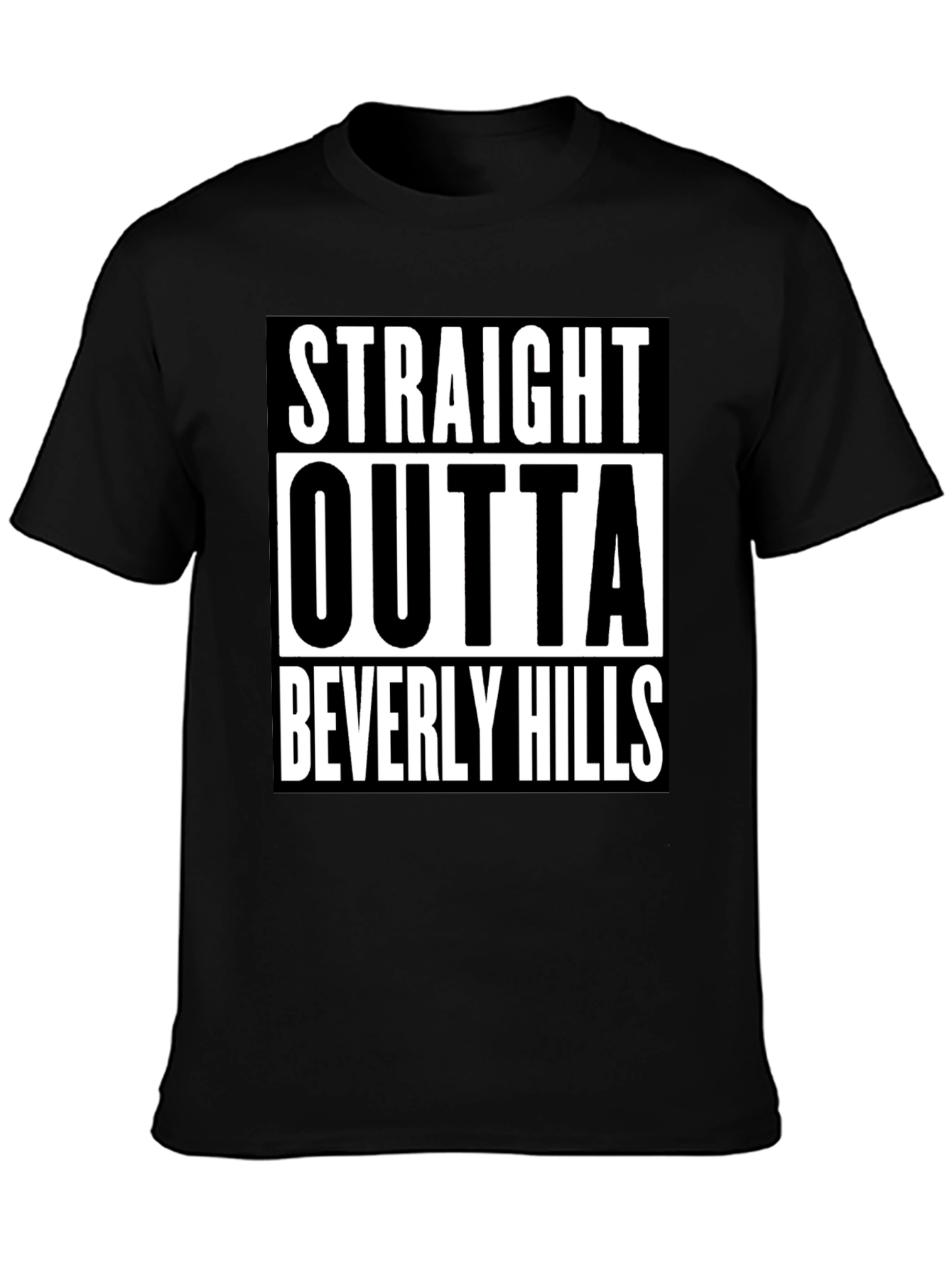 Straight Outta Beverly Hills Mens Black Tee