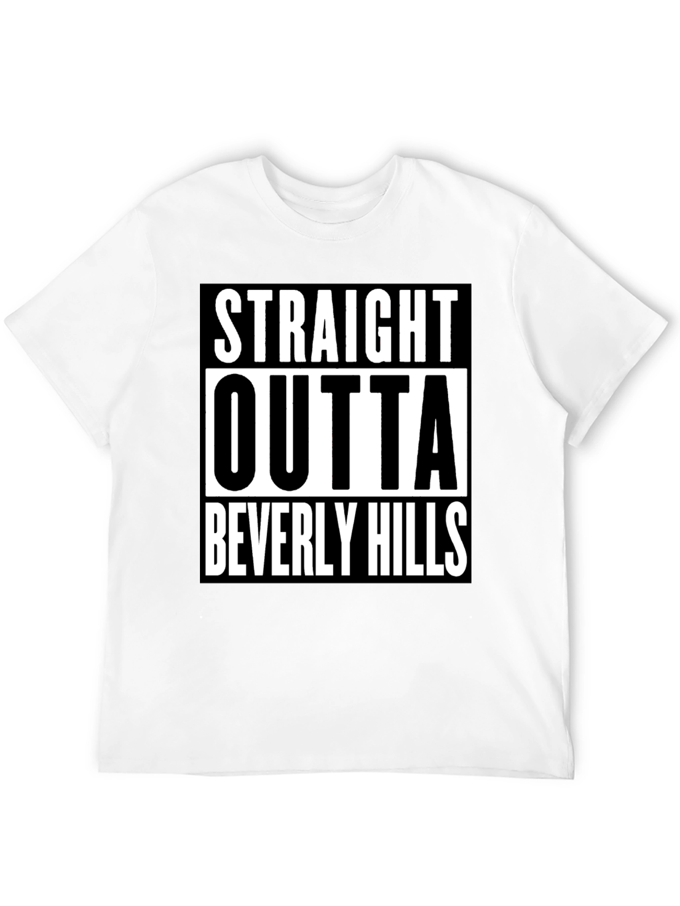 Straight Outta Beverly Hills Mens Black Tee