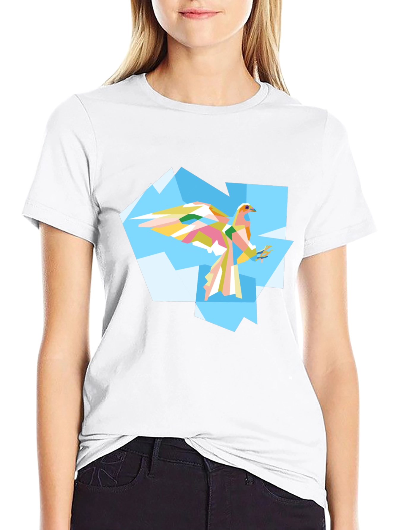 Geometric Bird Graphic Tee - Mens Black T-Shirt