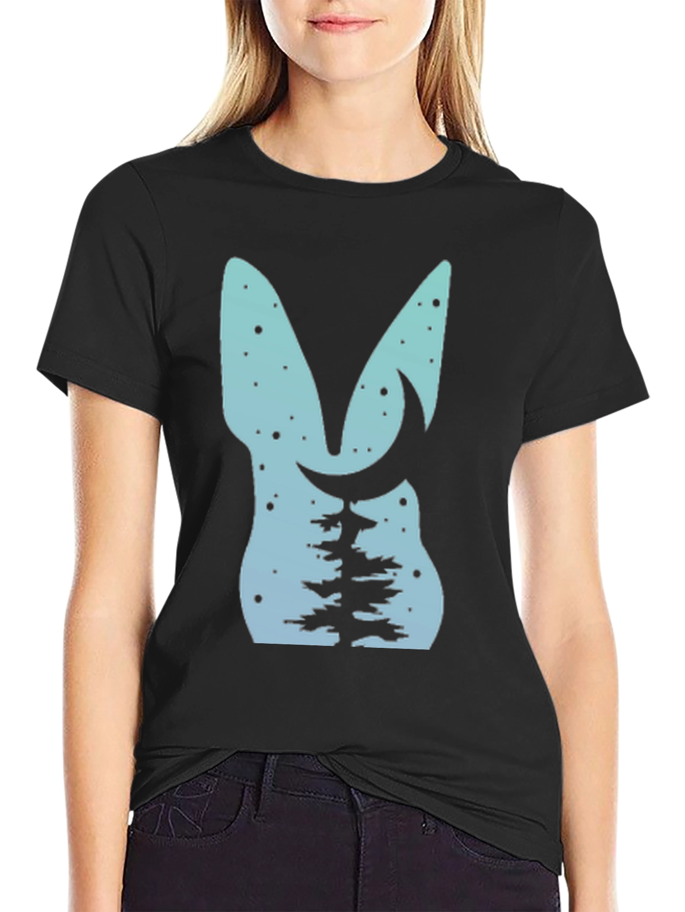 Nature Lovers Tee: Bunny Moon & Tree Design