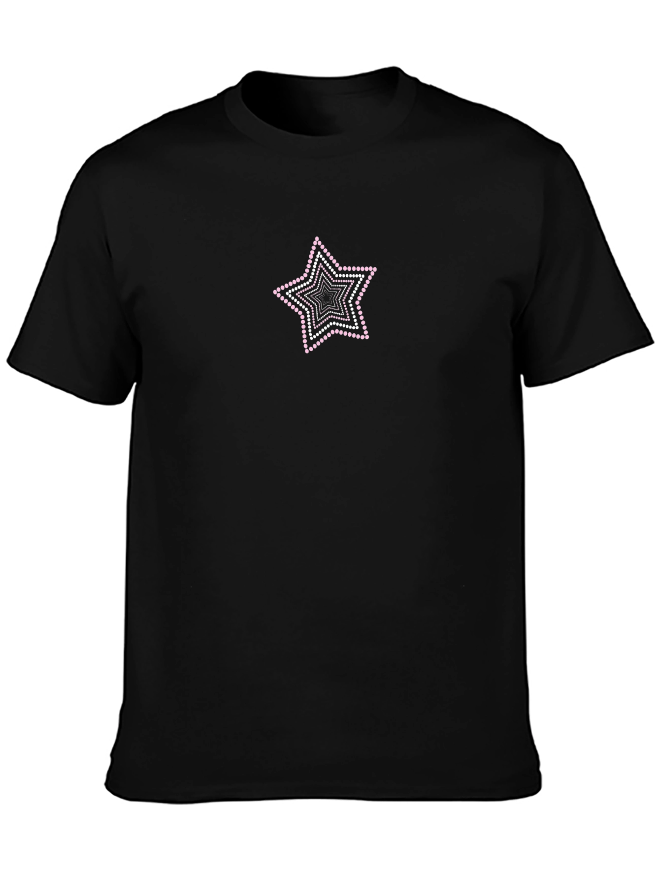 Star Dotted Graphic Tee - Black