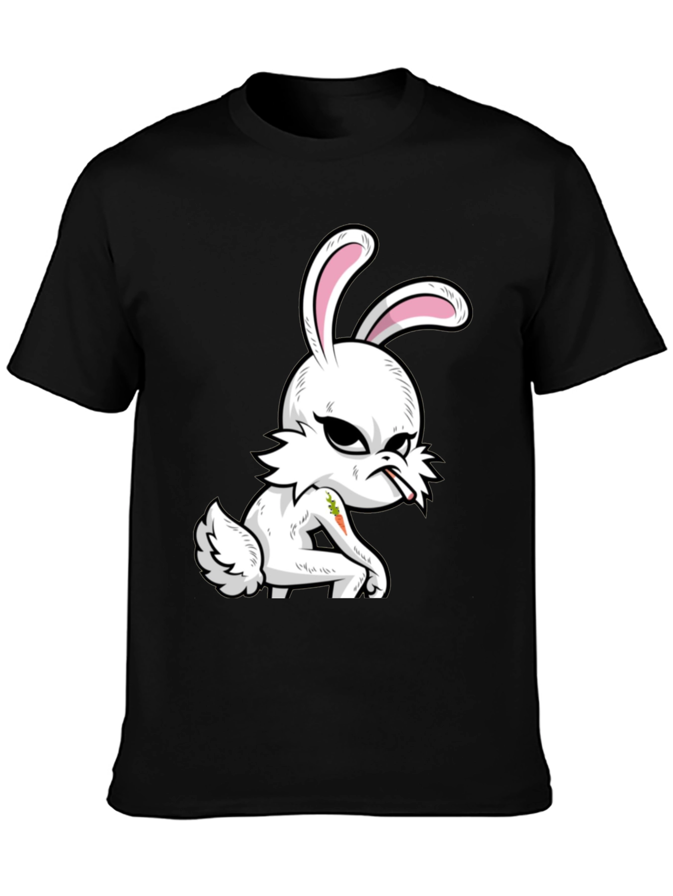 Grumpy Bunny T-Shirt - Edgy Cartoon Rabbit Tee