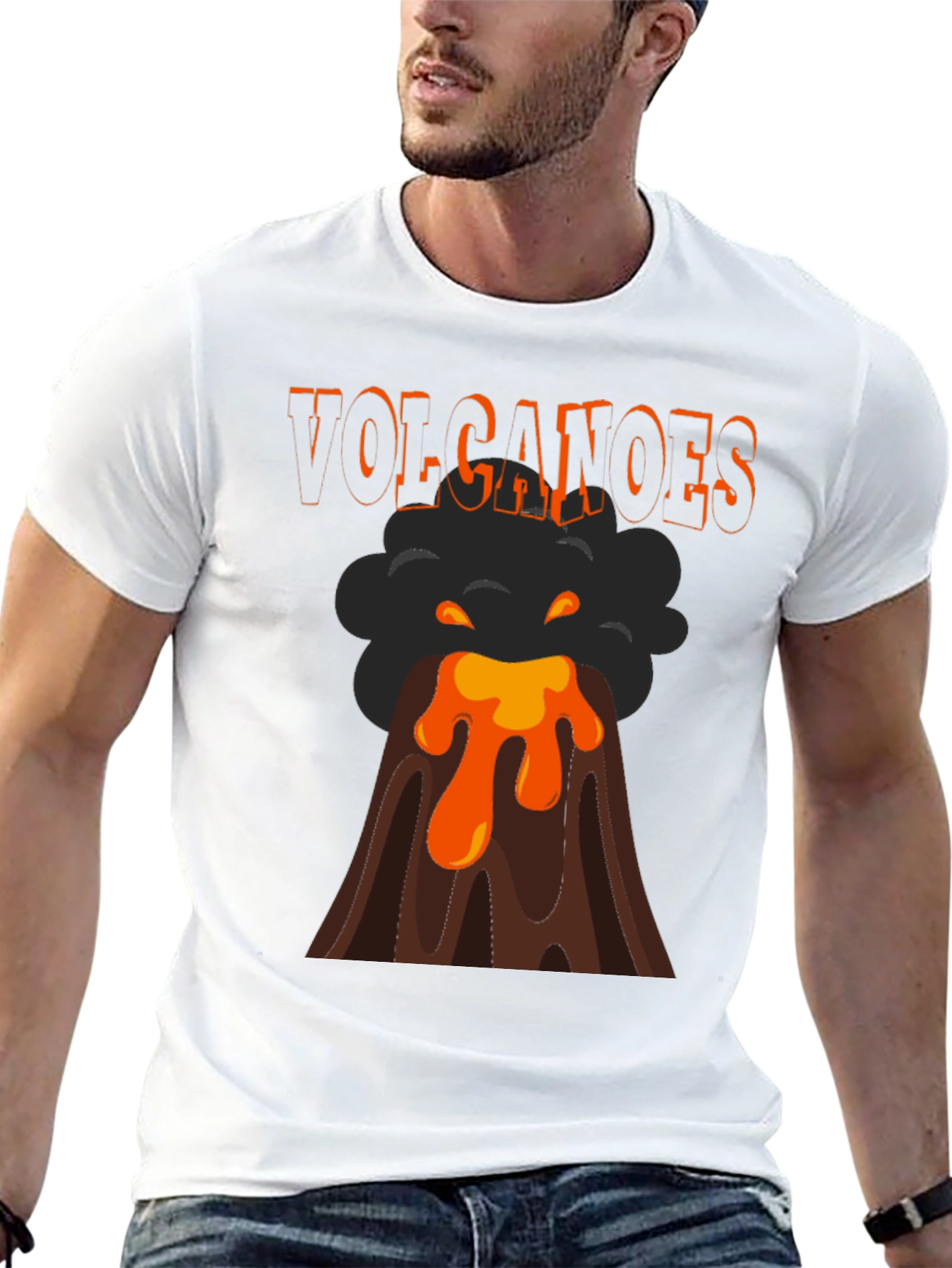 Volcanoes Graphic T-Shirt - Erupting Lava Design