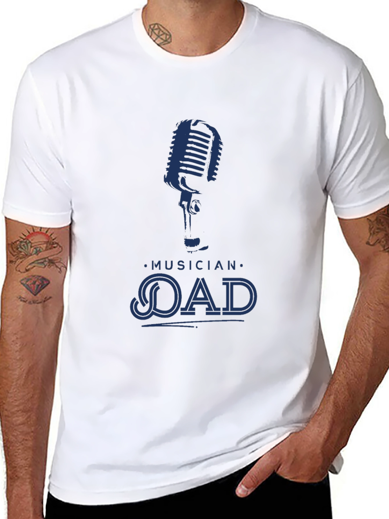 Musician Dad Graphic Tee - Cool Microphone Design
