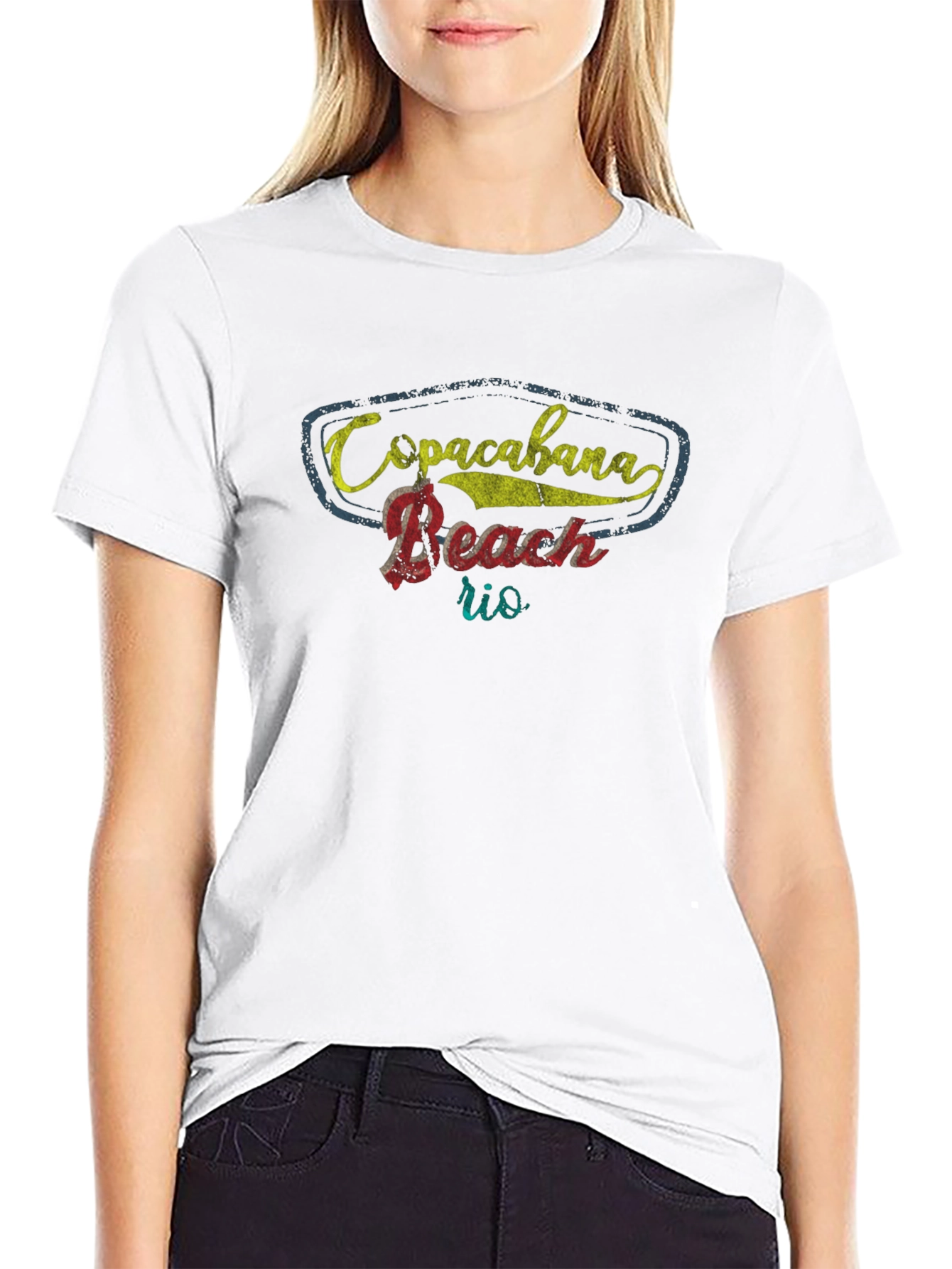 Copacabana Beach Rio Black T-Shirt