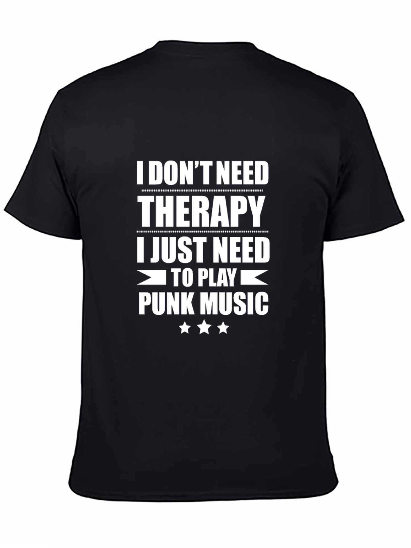 Punk Music Therapy T-Shirt - Black Cotton Tee