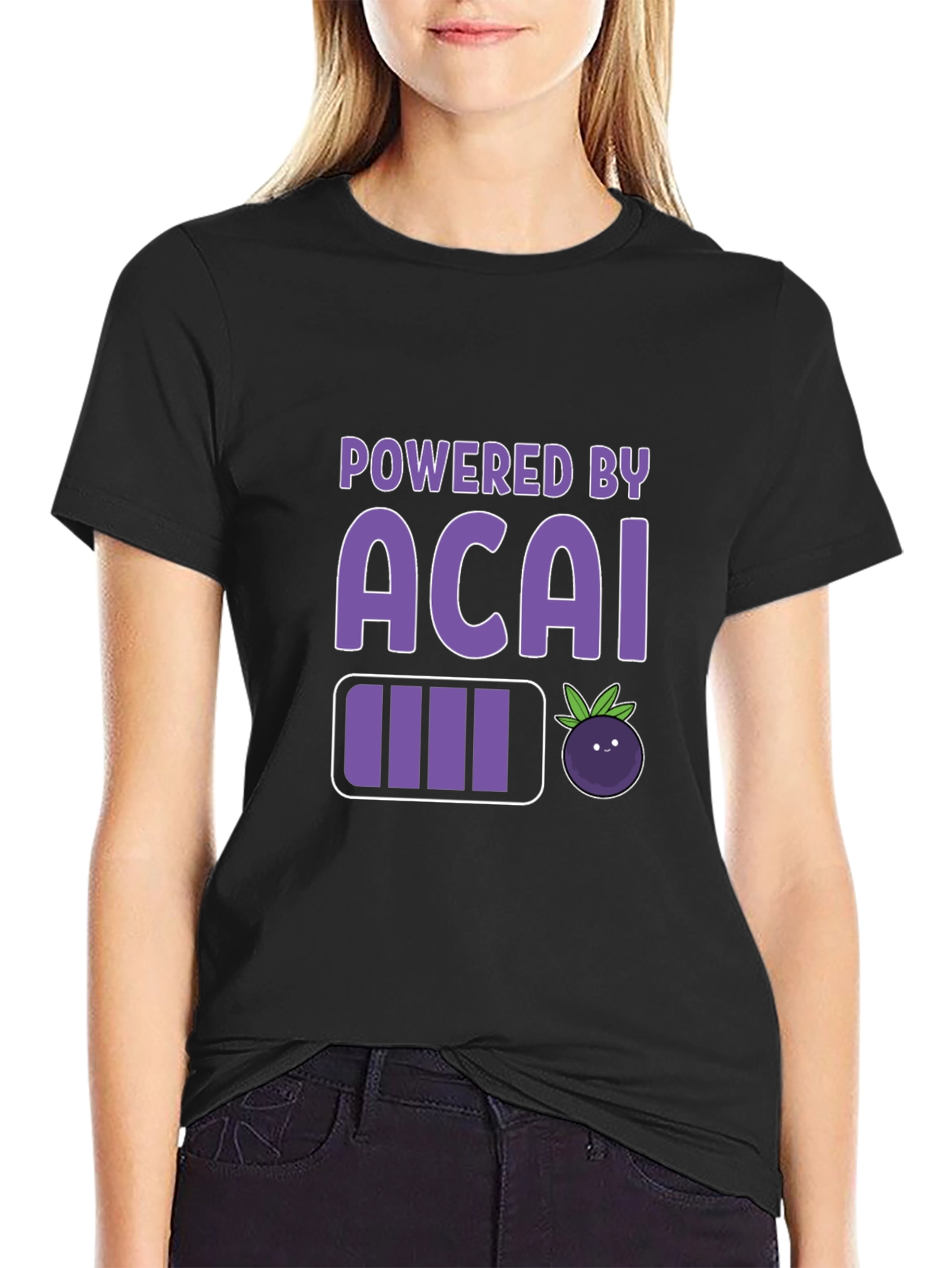 Powered by Acai Graphic Tee - Black