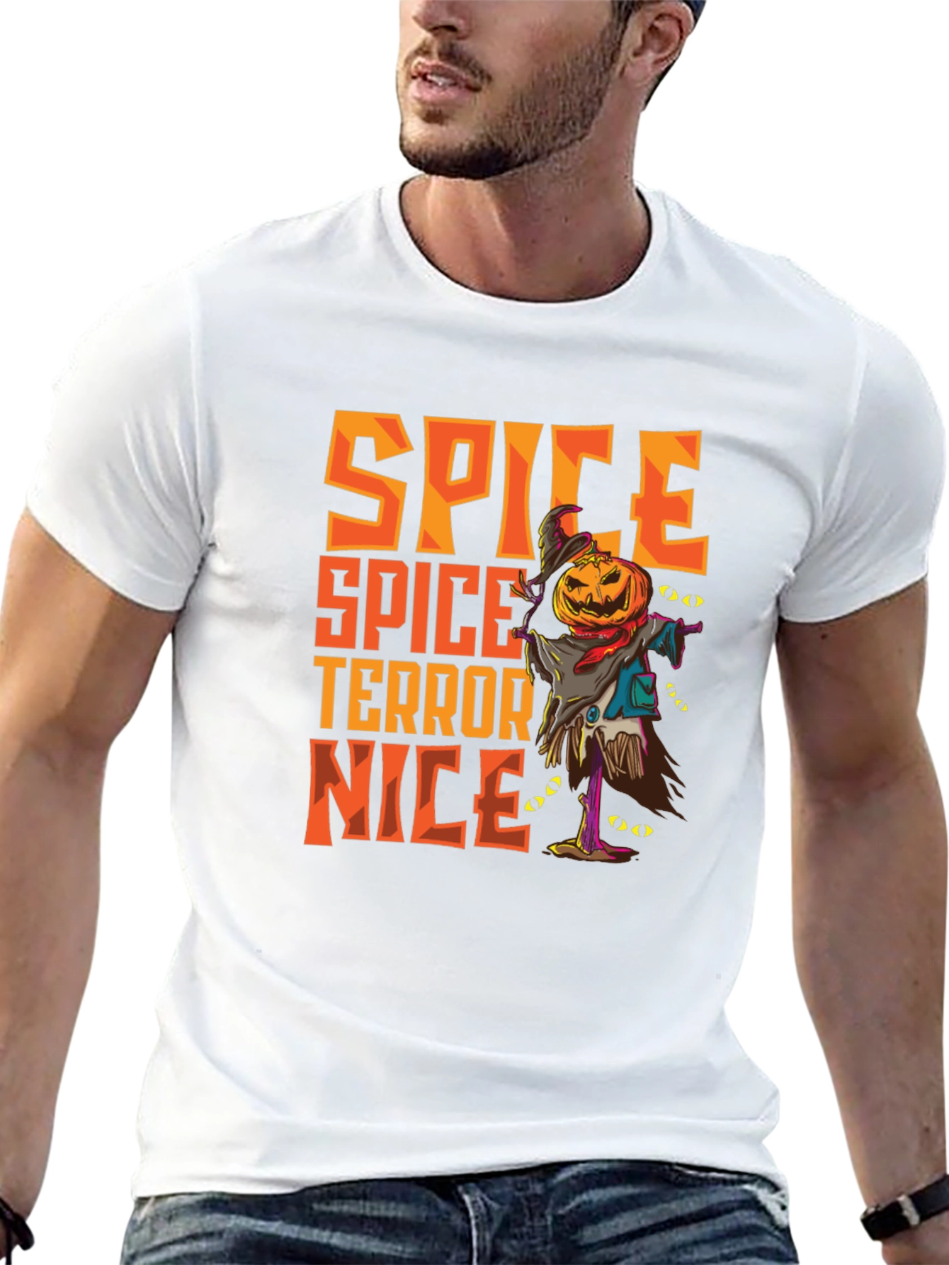 Spice Terror Nice Graphic T-Shirt - Halloween Scarecrow