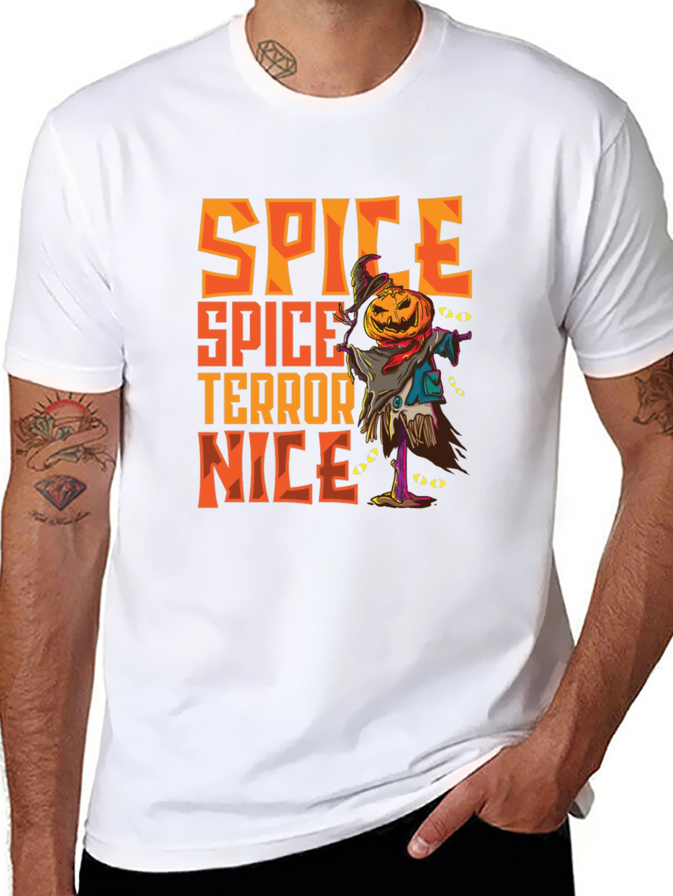 Spice Terror Nice Graphic T-Shirt - Halloween Scarecrow