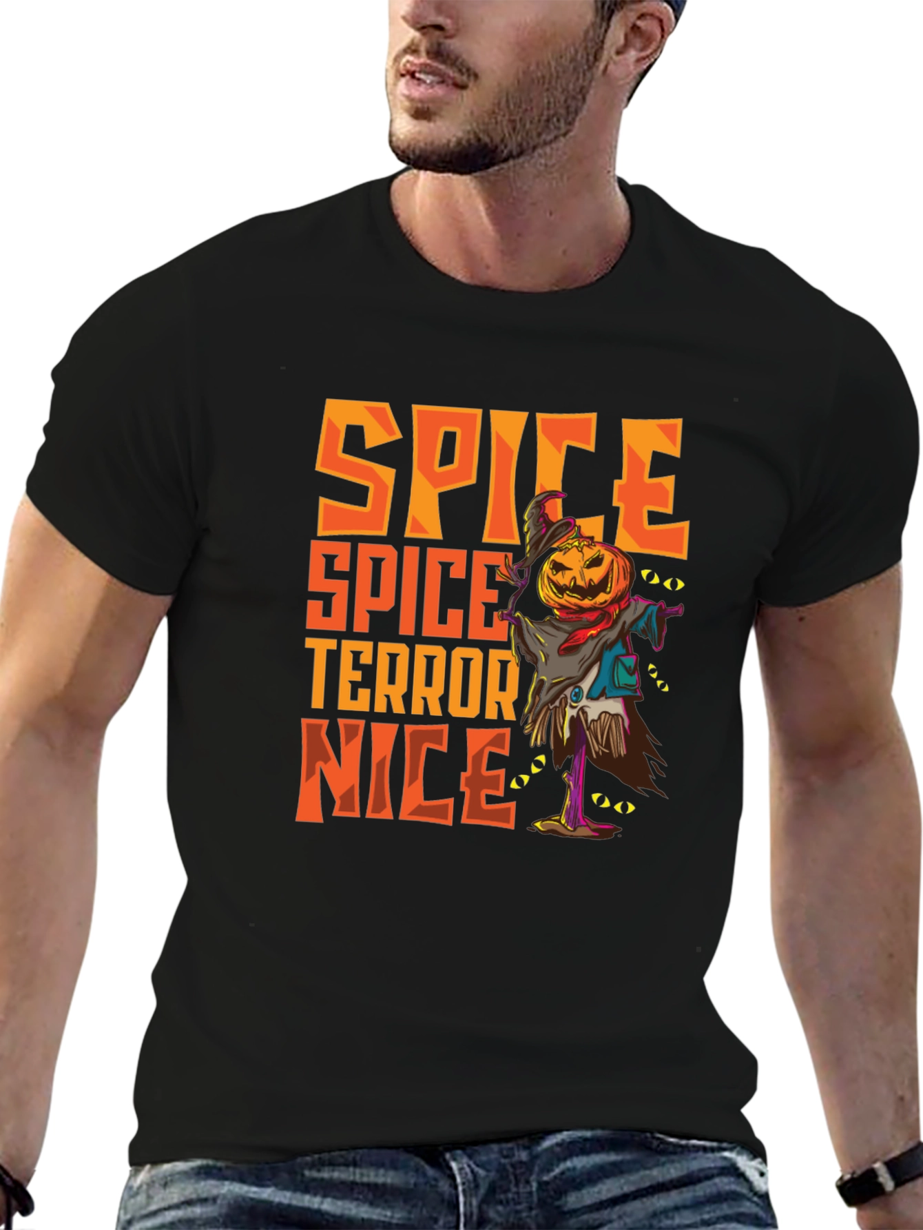 Spice Terror Nice Graphic T-Shirt - Halloween Scarecrow