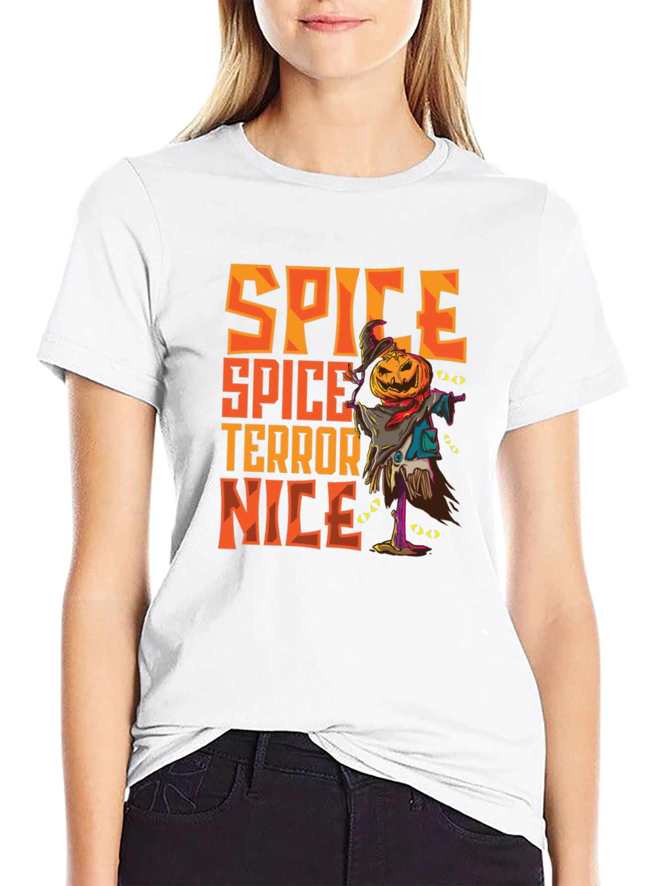Spice Terror Nice Graphic T-Shirt - Halloween Scarecrow