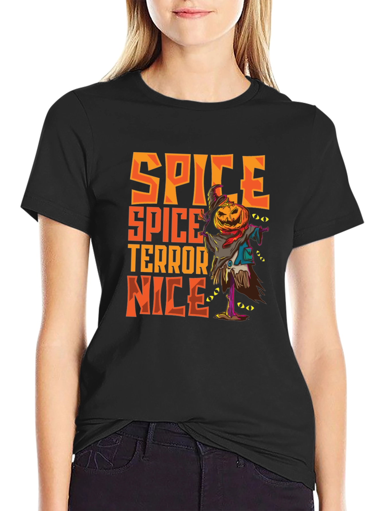 Spice Terror Nice Graphic T-Shirt - Halloween Scarecrow