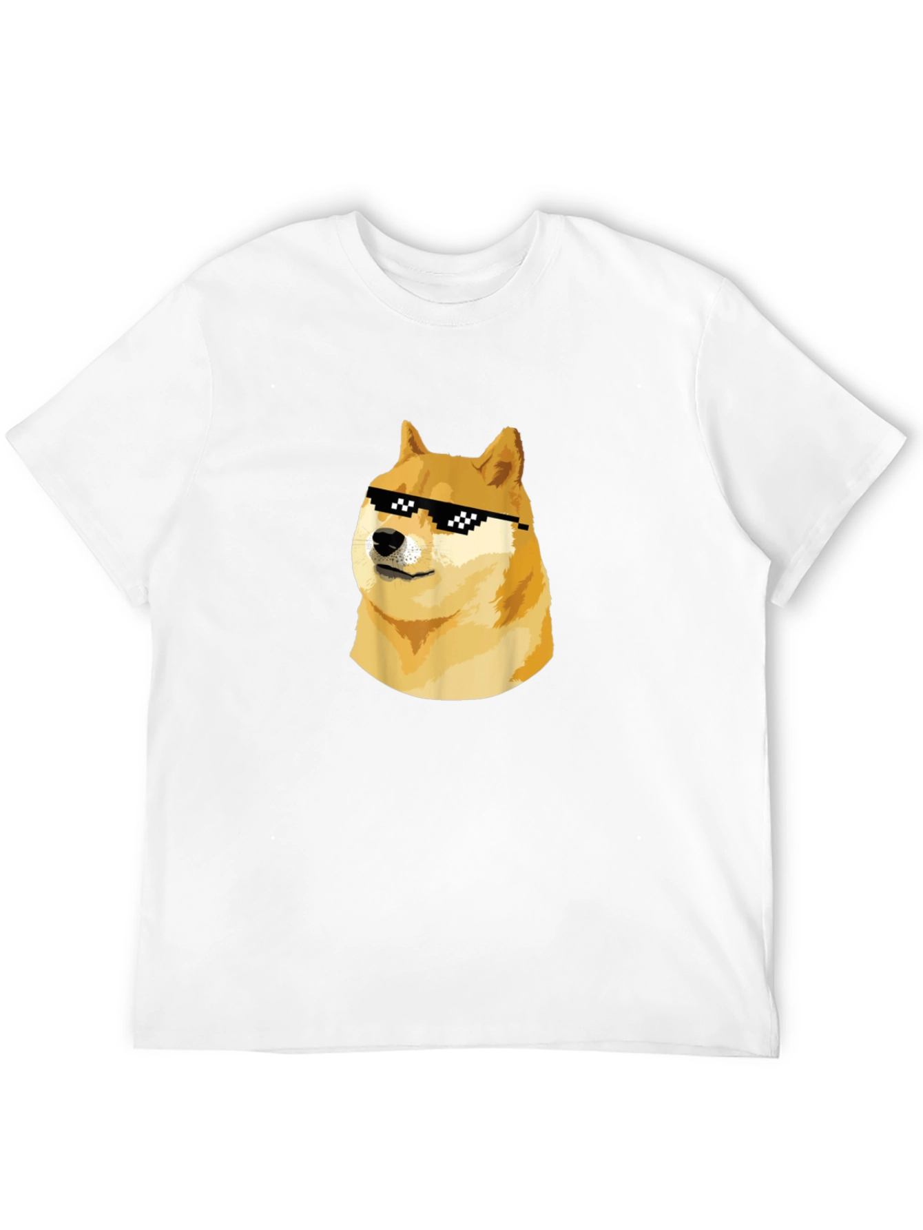 Doge Meme Black T-Shirt - Cool Doge with Sunglasses