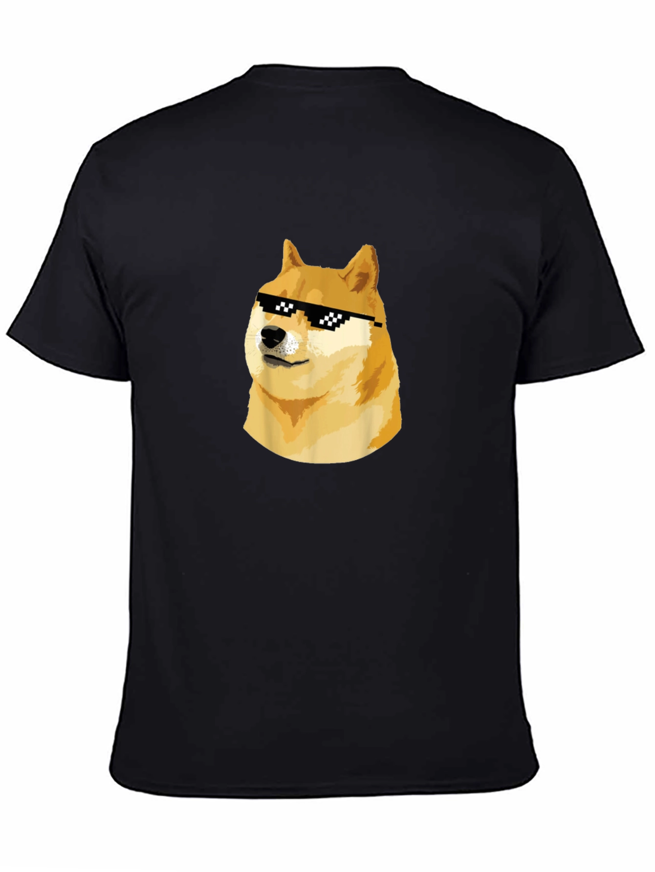 Doge Meme Black T-Shirt - Cool Doge with Sunglasses