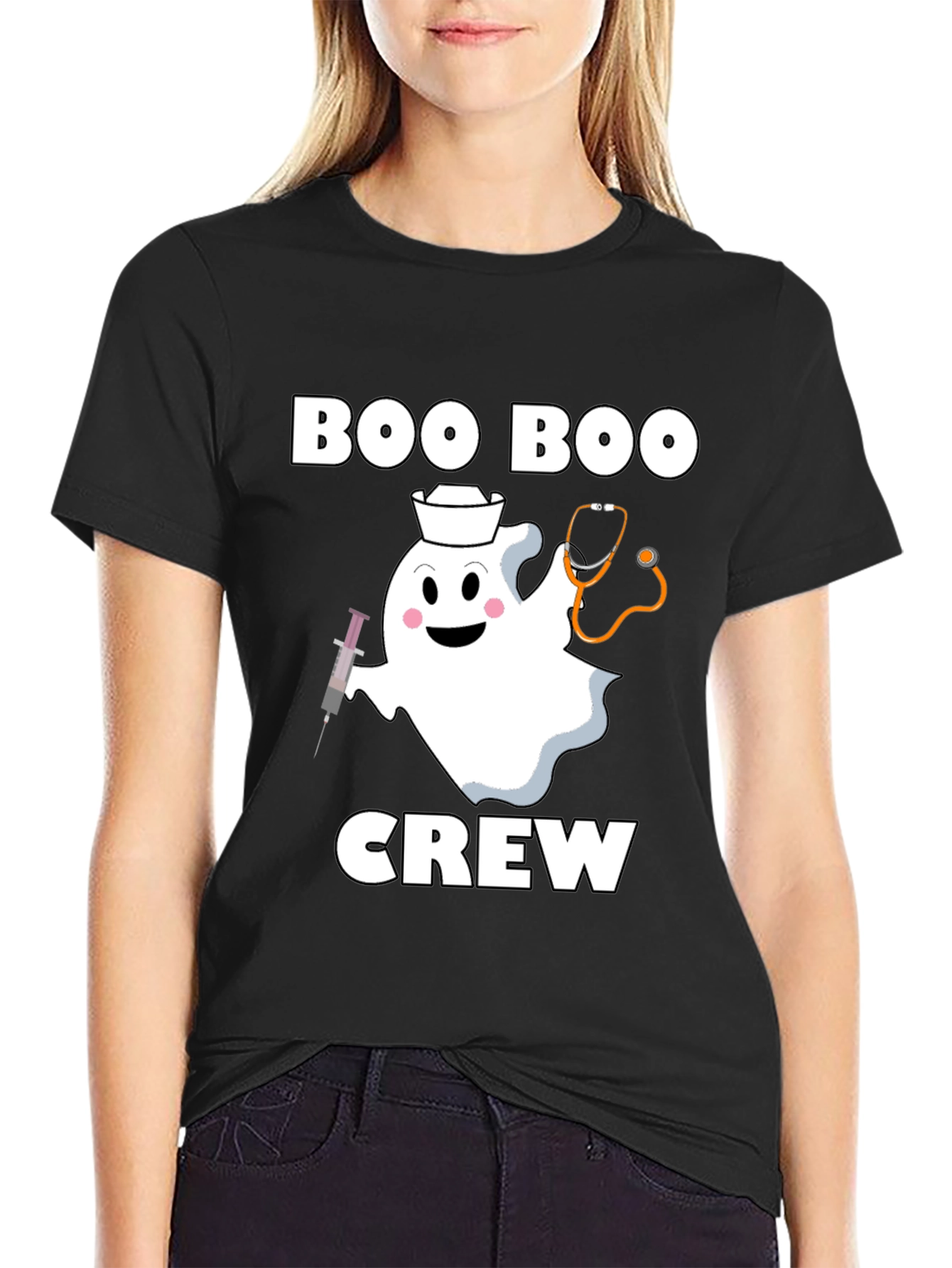 Boo Boo Crew Halloween Nurse Ghost T-Shirt