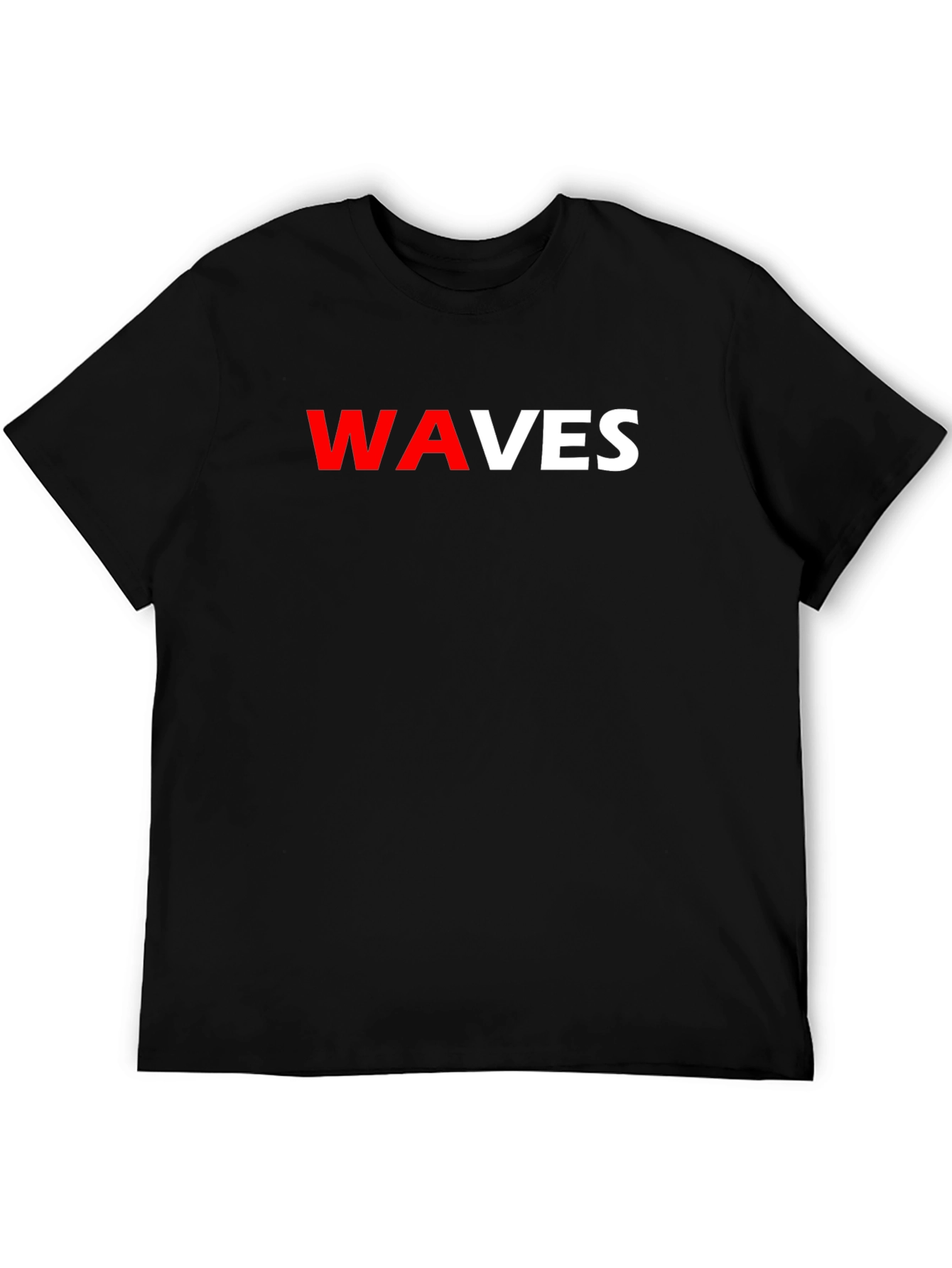 WAVES Graphic Tee - Stylish Black T-Shirt