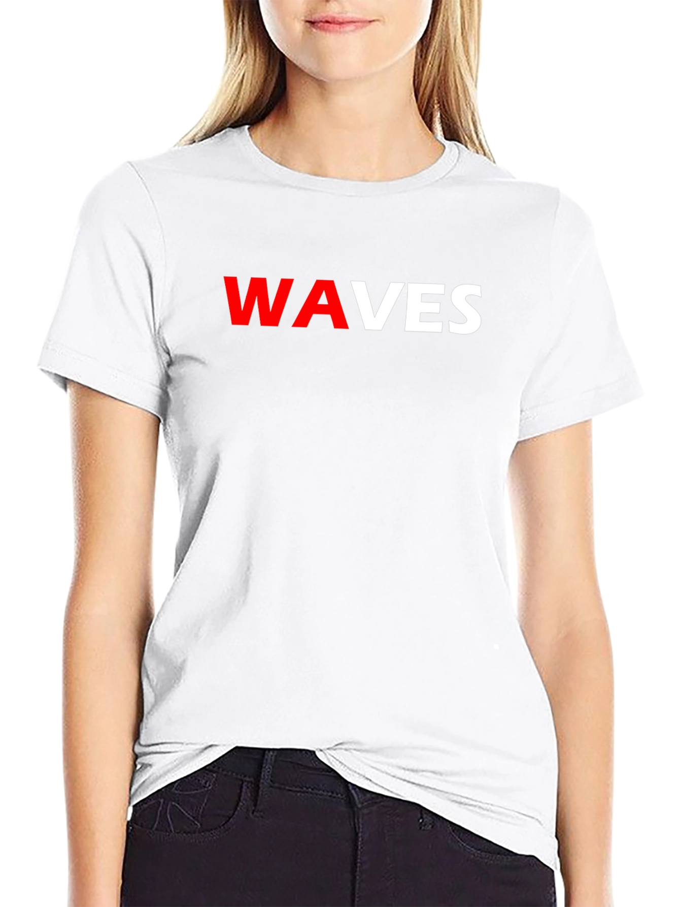 WAVES Graphic Tee - Stylish Black T-Shirt