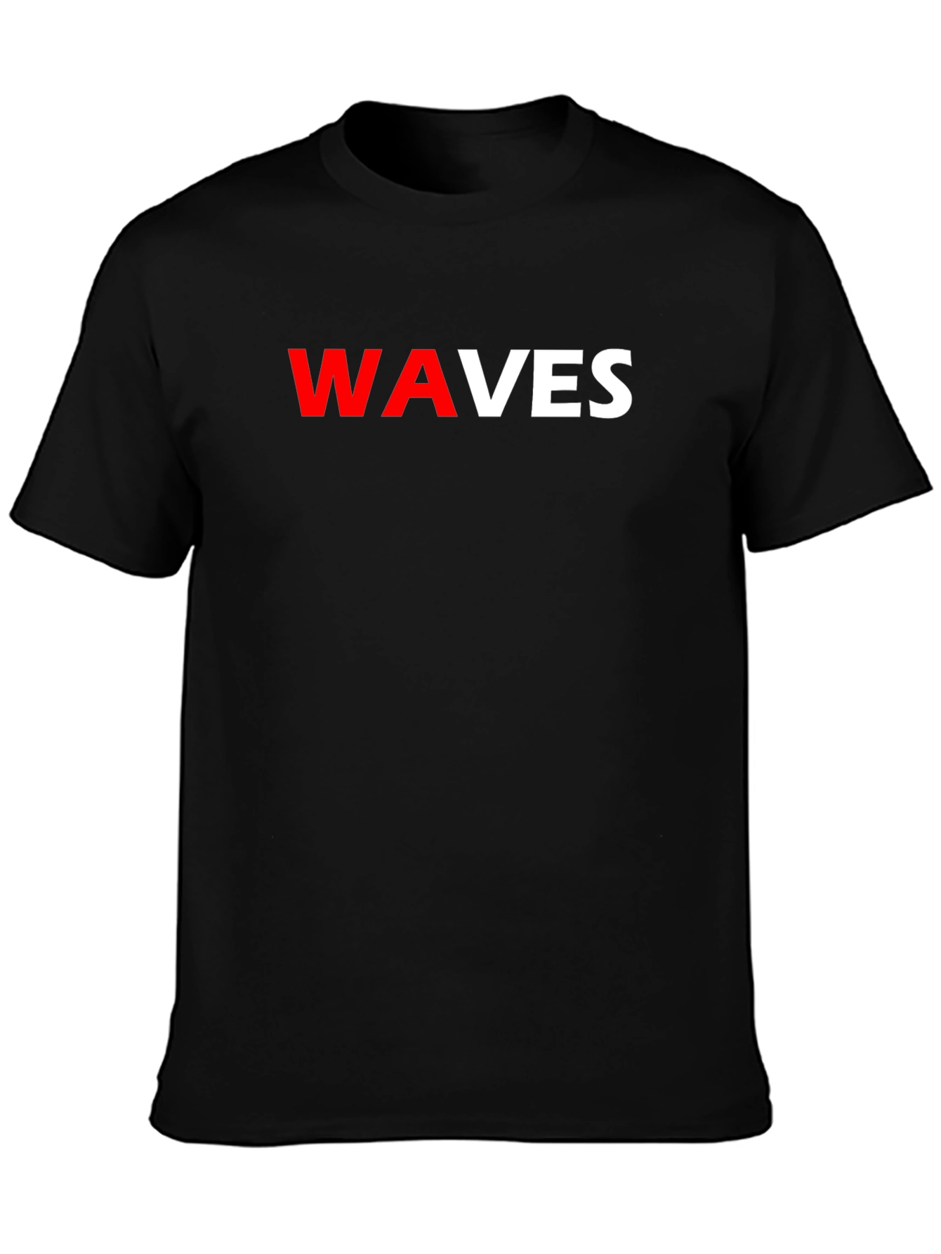WAVES Graphic Tee - Stylish Black T-Shirt