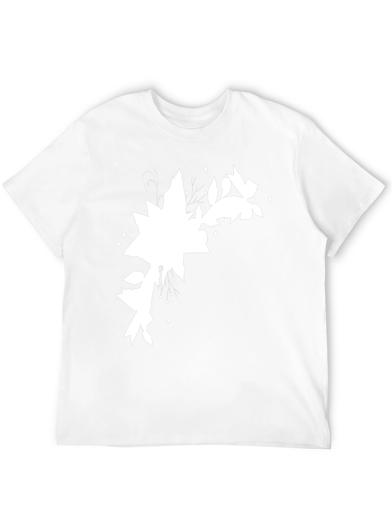 Black Tee with Abstract Floral Design