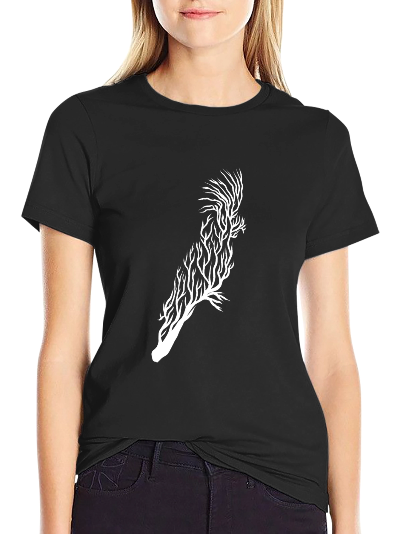 Abstract Tree-Bird Graphic Tee