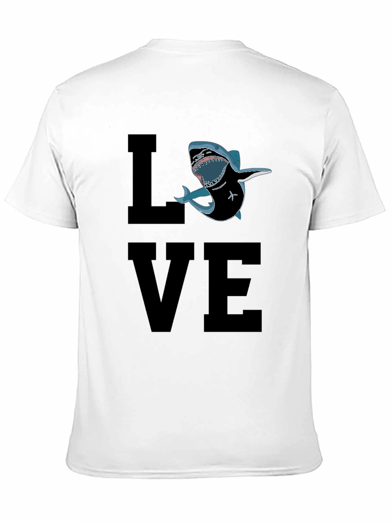 Shark Love Graphic T-Shirt - Black Cotton Tee