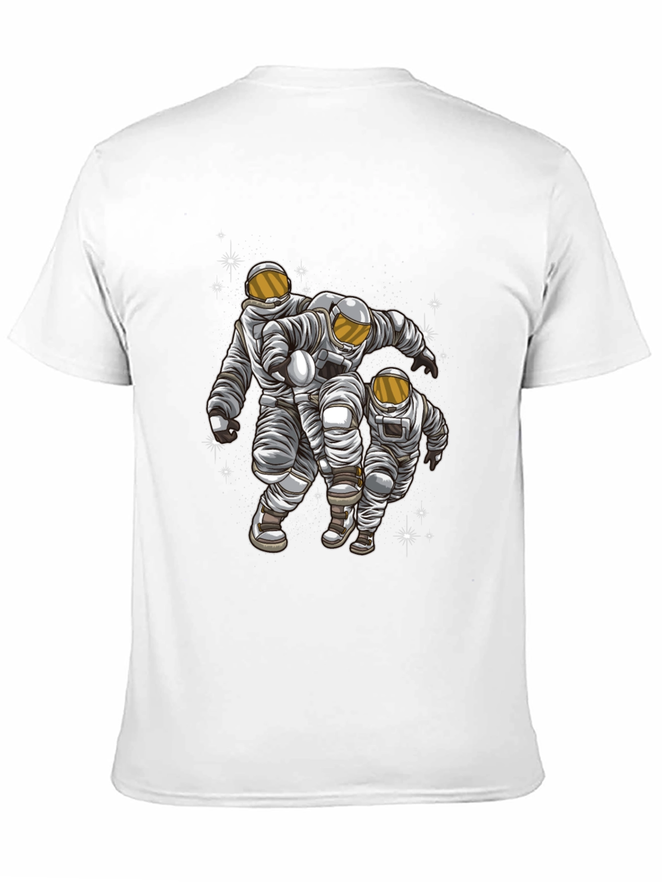 Astronaut Trio Graphic Print Black T-Shirt
