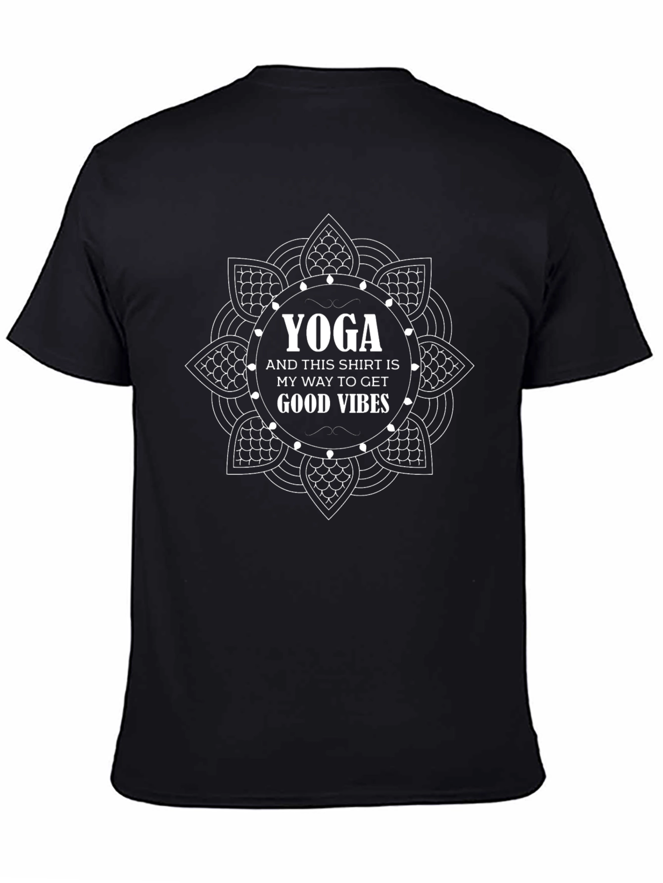 Yoga Good Vibes Graphic Tee - Black Cotton T-Shirt