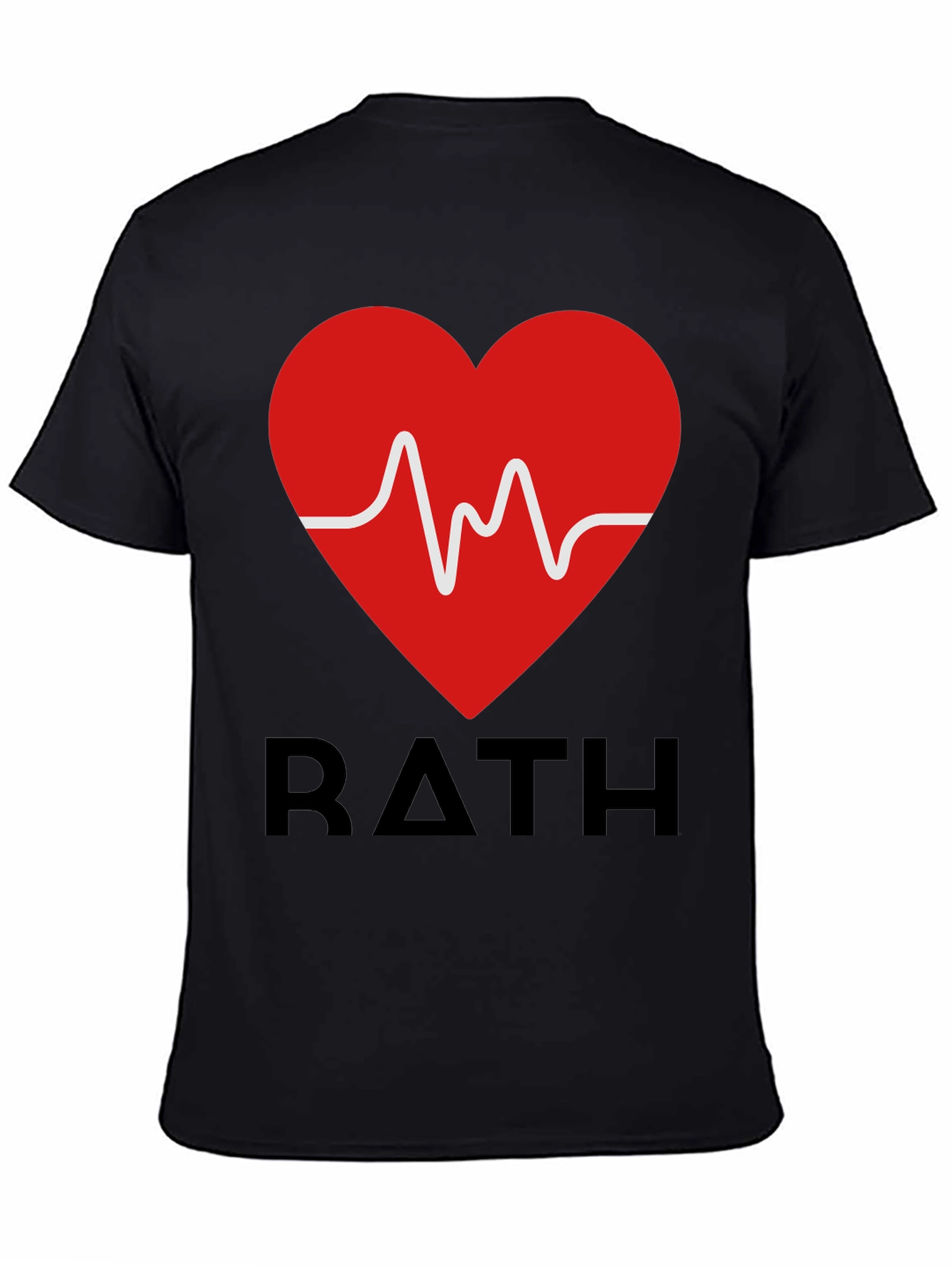 RATH Heartbeat Graphic Tee - Stylish Black T-Shirt