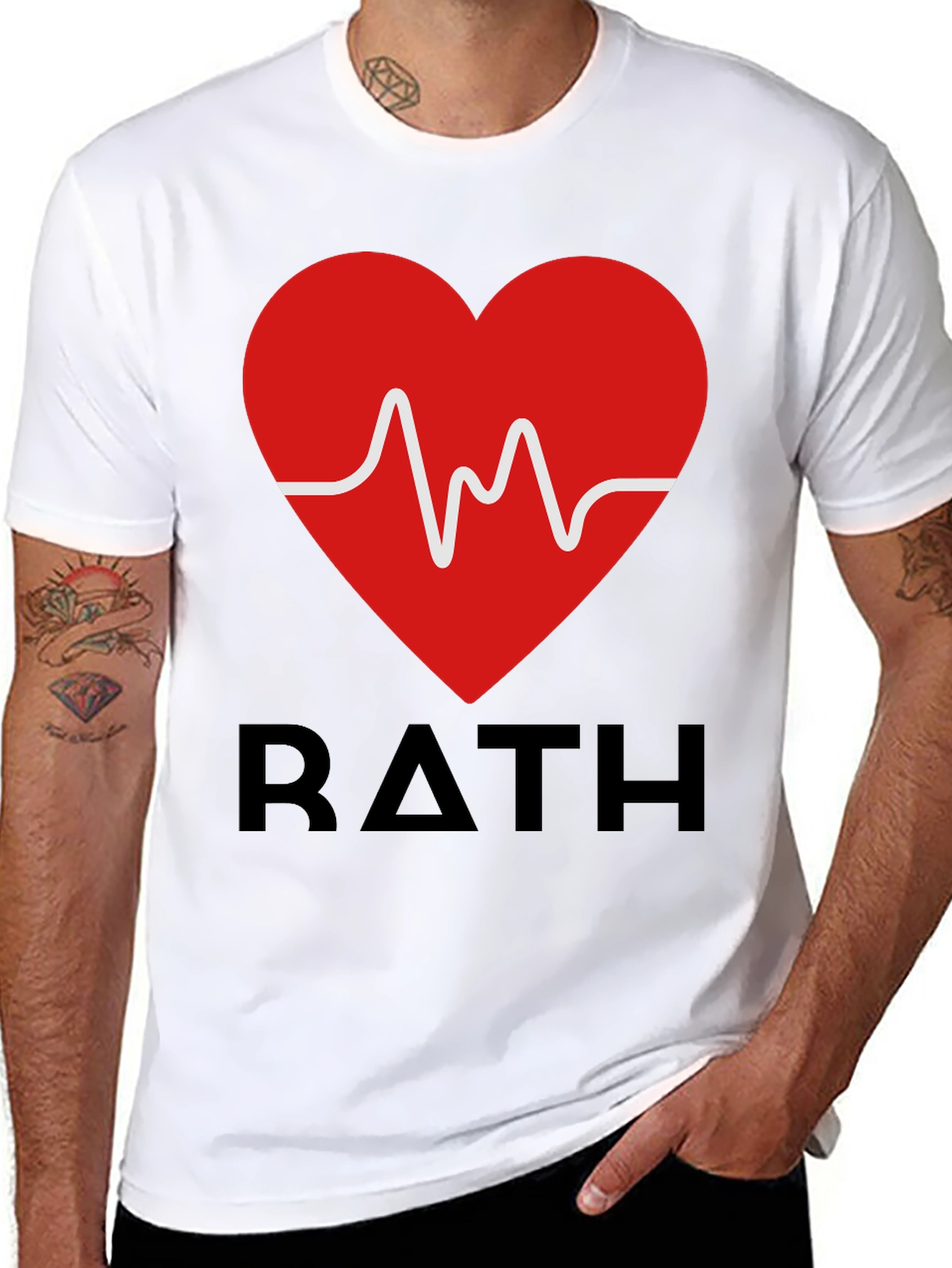RATH Heartbeat Graphic Tee - Stylish Black T-Shirt