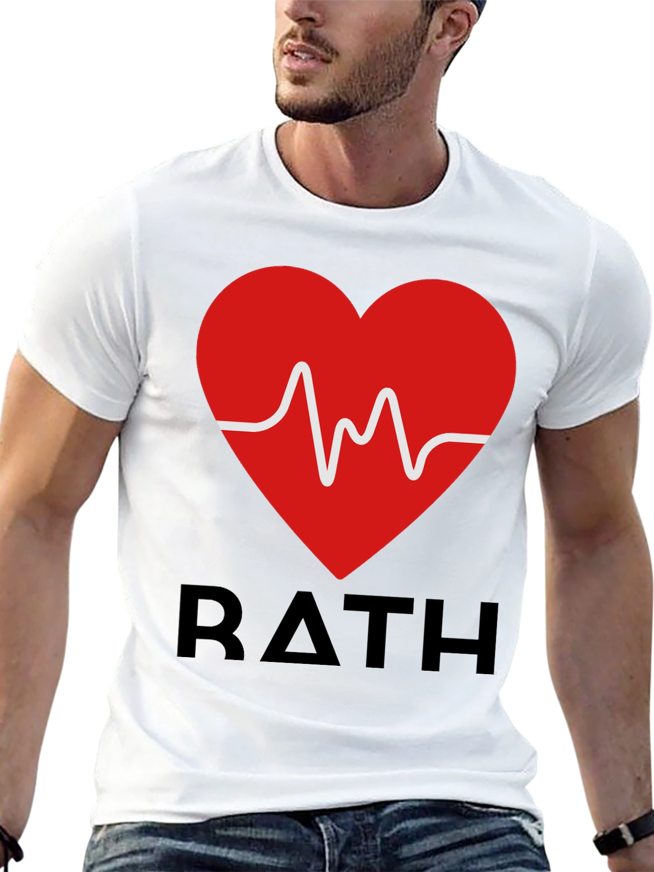 RATH Heartbeat Graphic Tee - Stylish Black T-Shirt