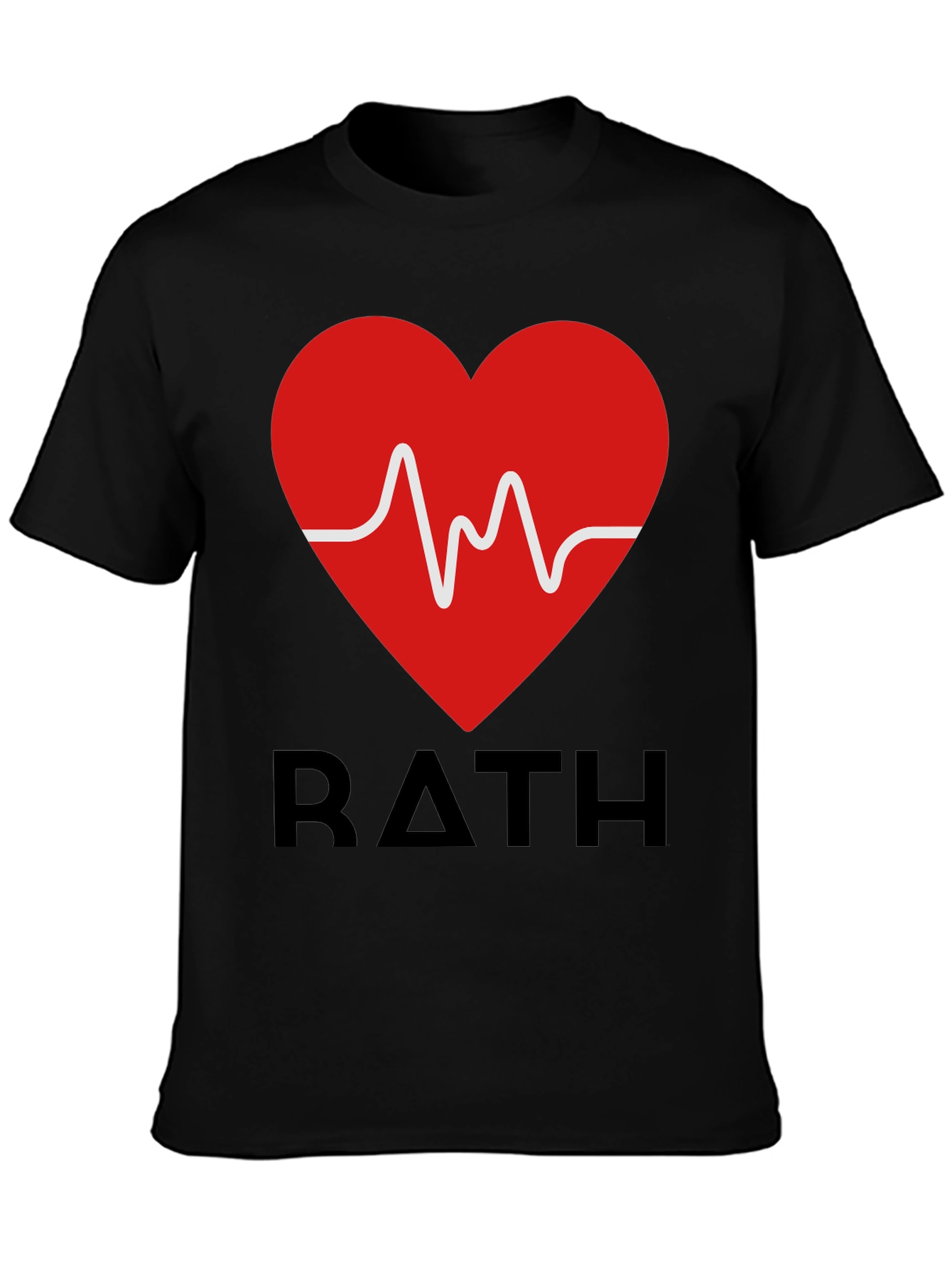 RATH Heartbeat Graphic Tee - Stylish Black T-Shirt
