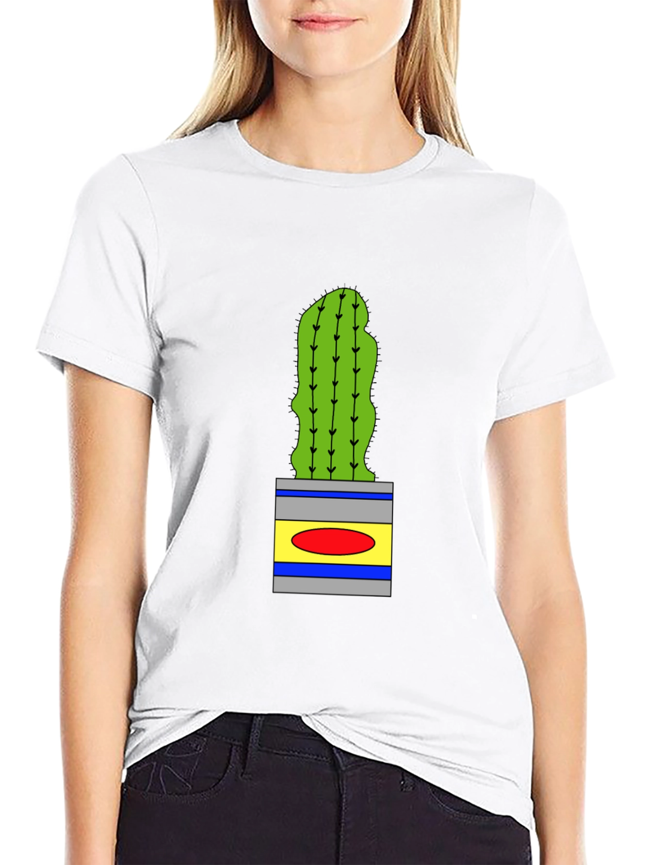 Cactus in Pot Graphic Tee - Black