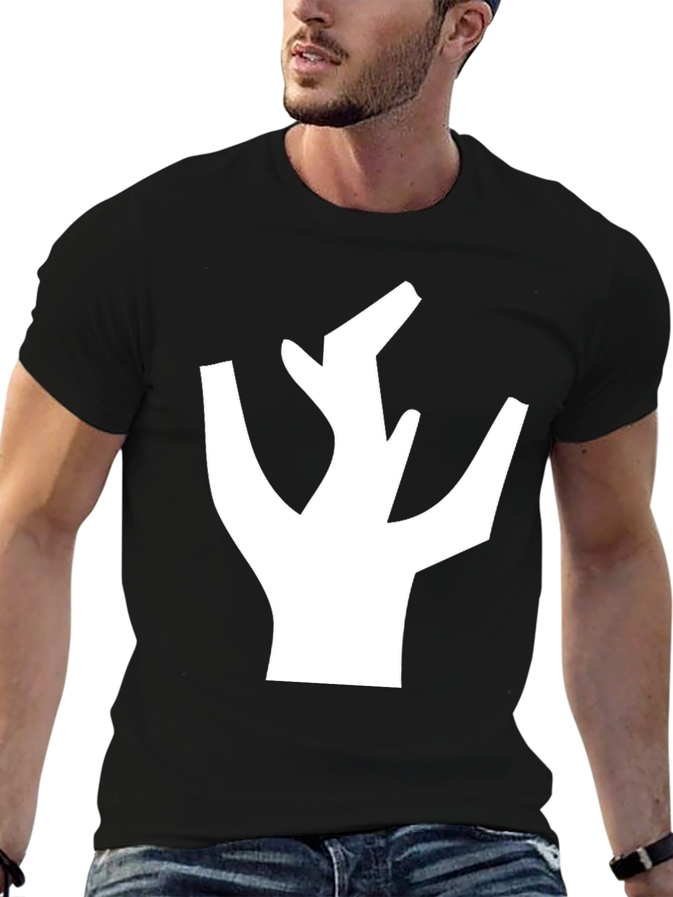 Abstract Tree Graphic Tee - Modern Black T-Shirt