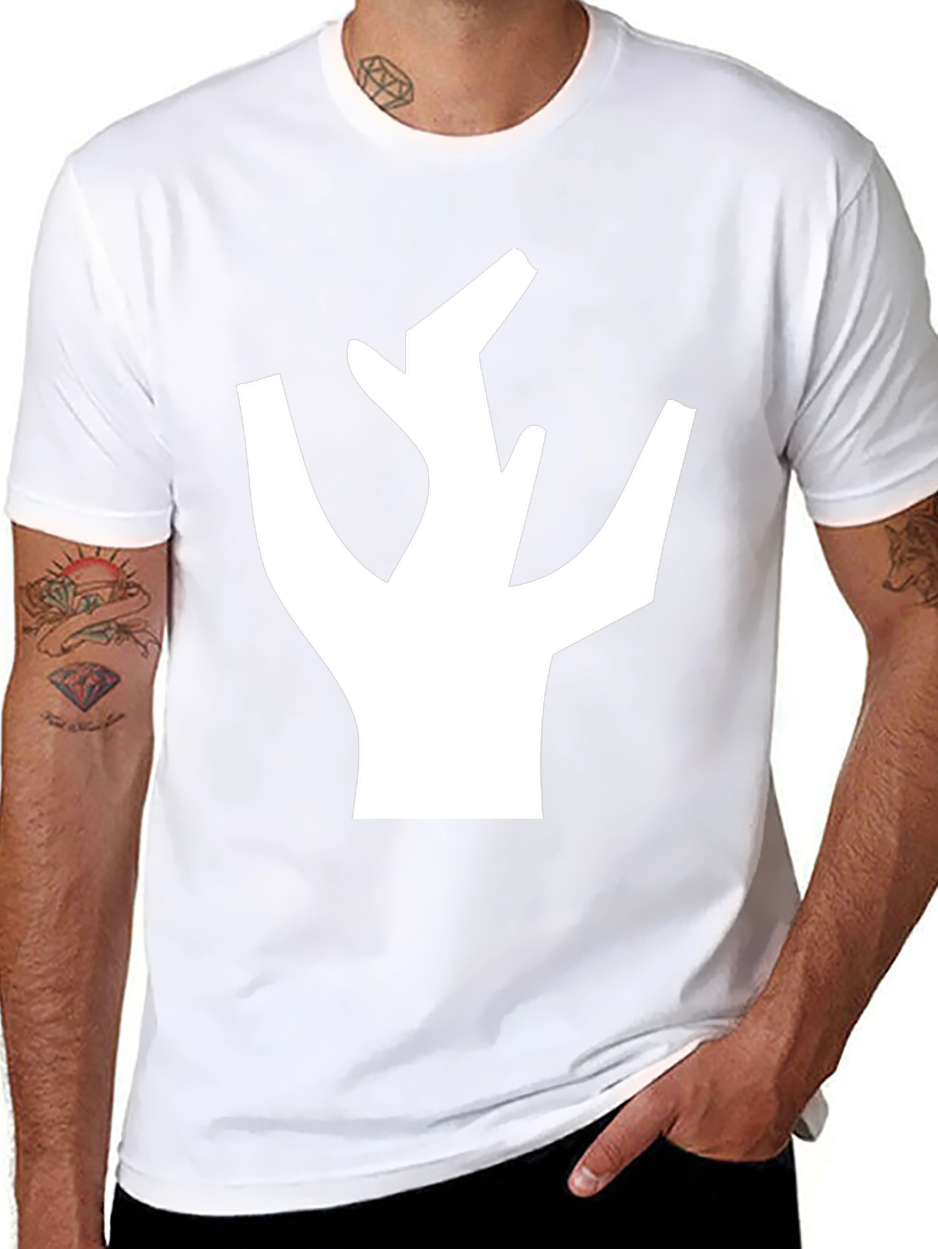 Abstract Tree Graphic Tee - Modern Black T-Shirt