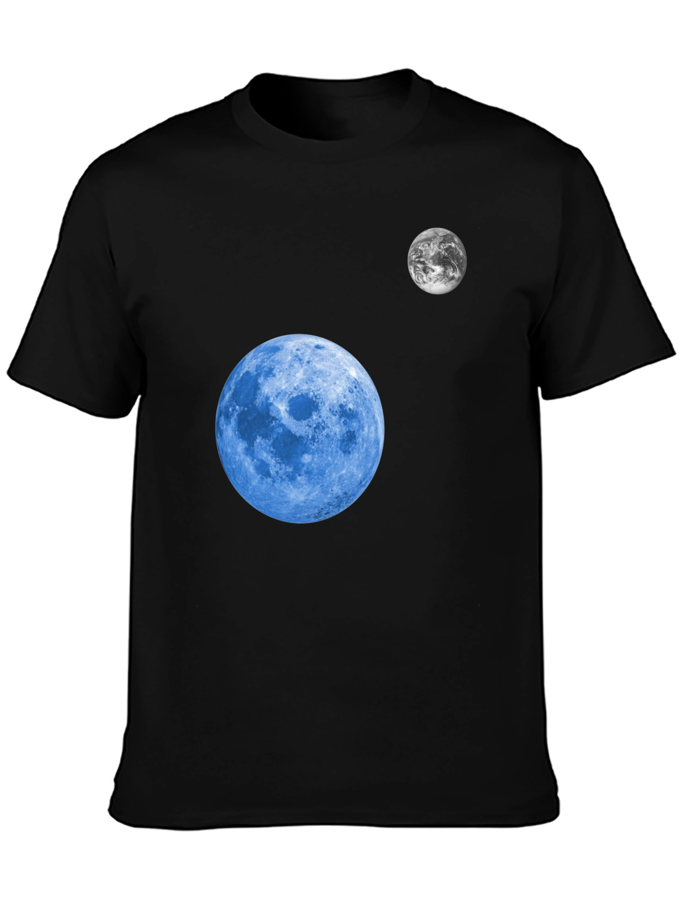 Cosmic Moon Graphic T-Shirt - Black Cotton Tee