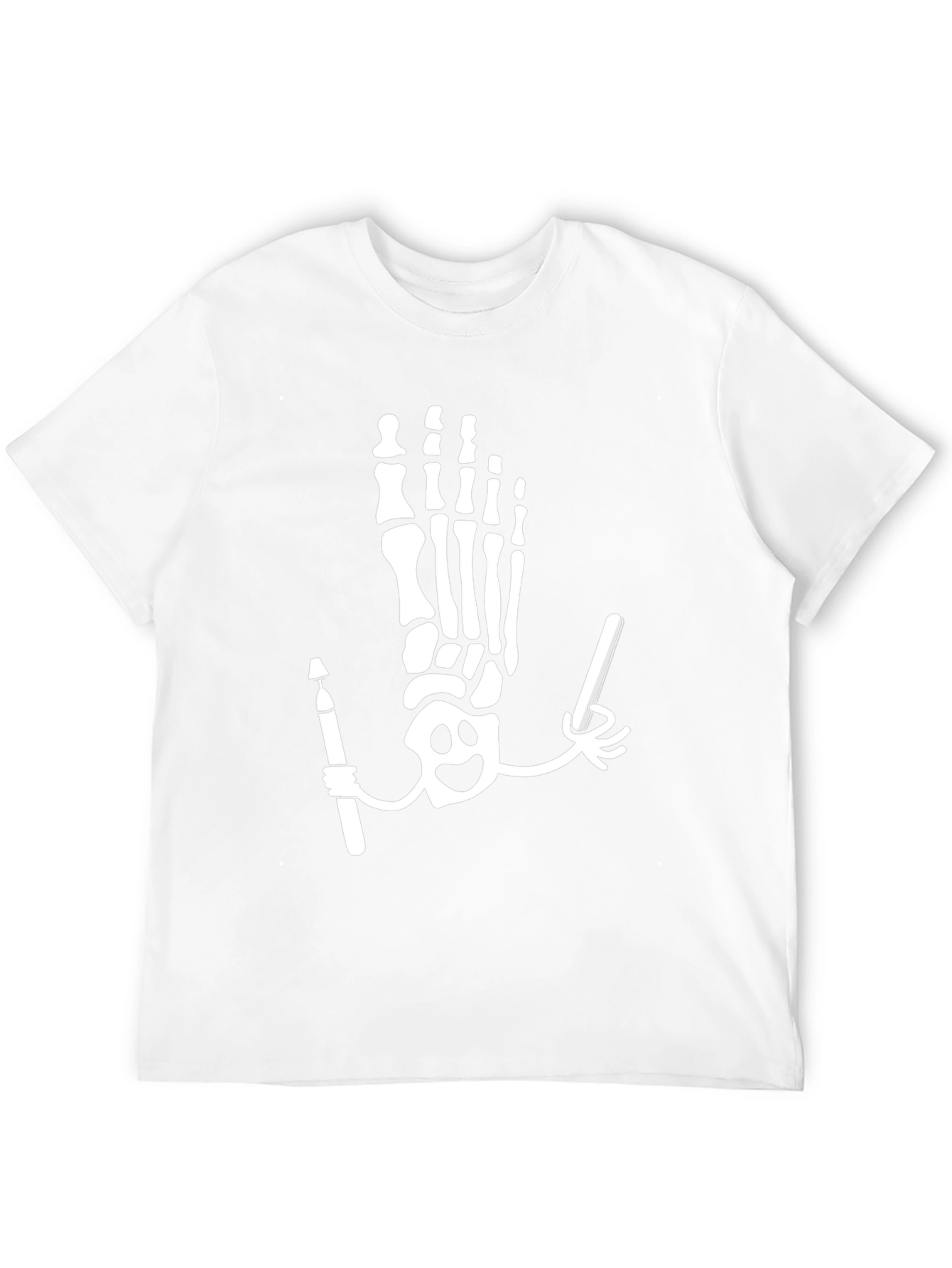 Quirky Skeleton Foot Artist T-Shirt