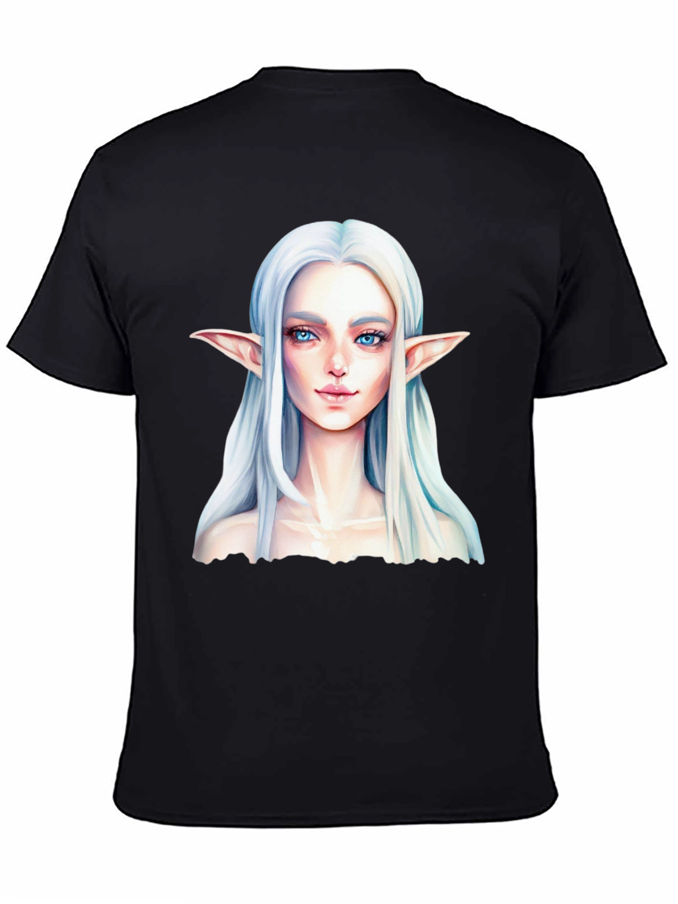 Elf Portrait Black T-Shirt
