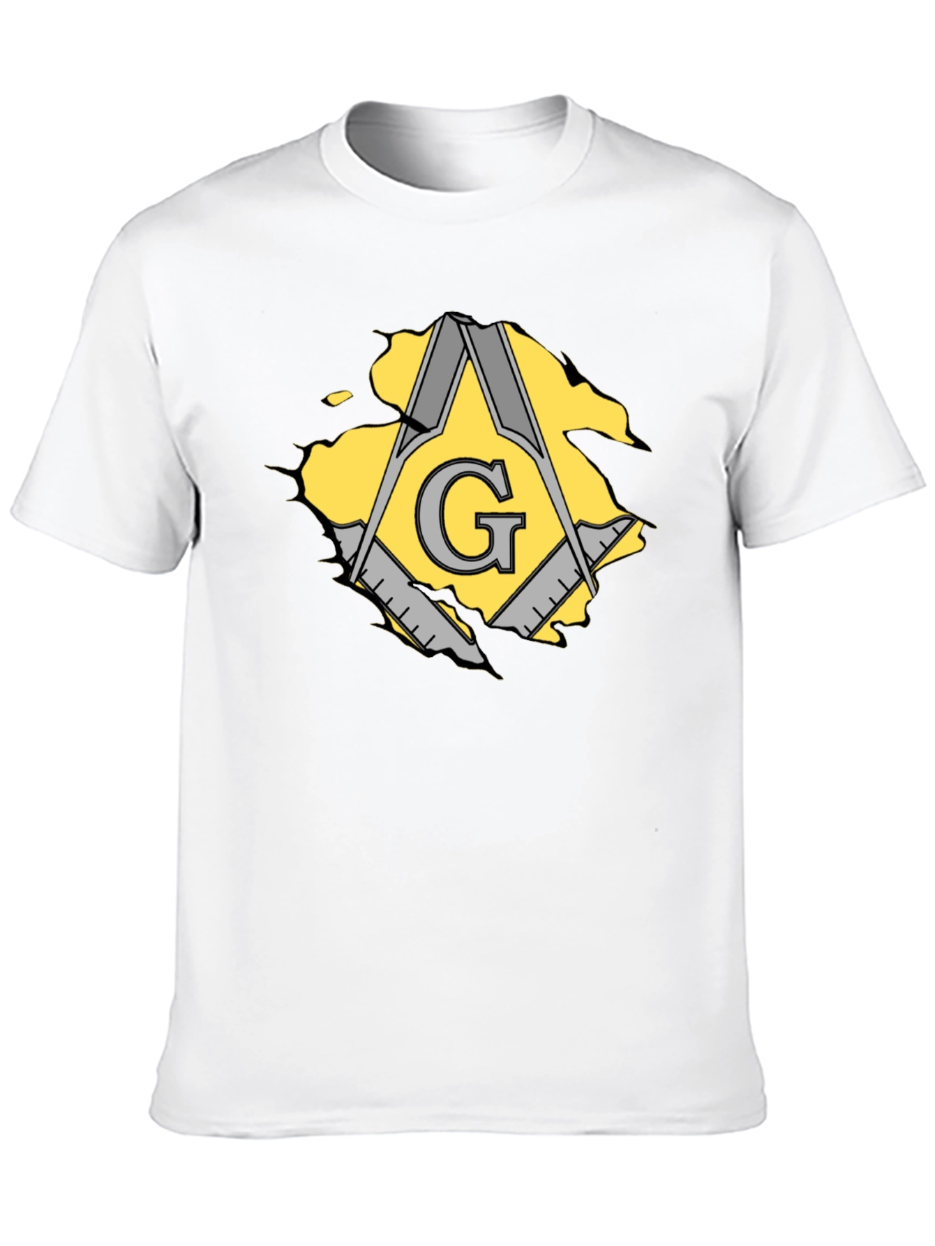 Masonic Square & Compasses Mens Black T-Shirt