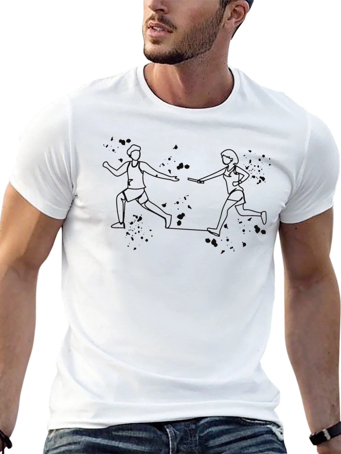 Running Figure Graphic Tee - Black Cotton Blend