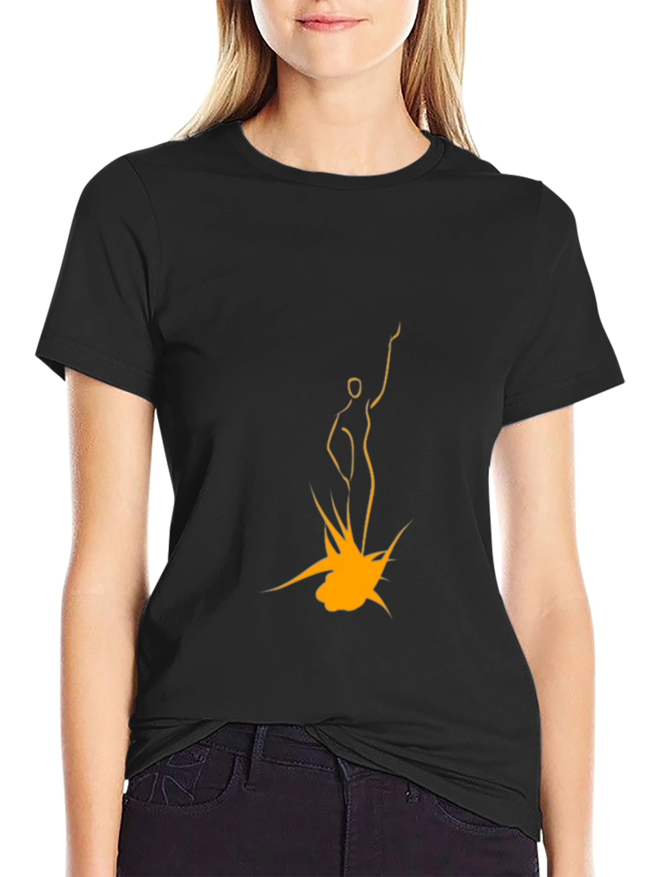Modern Art Graphic T-Shirt - Black