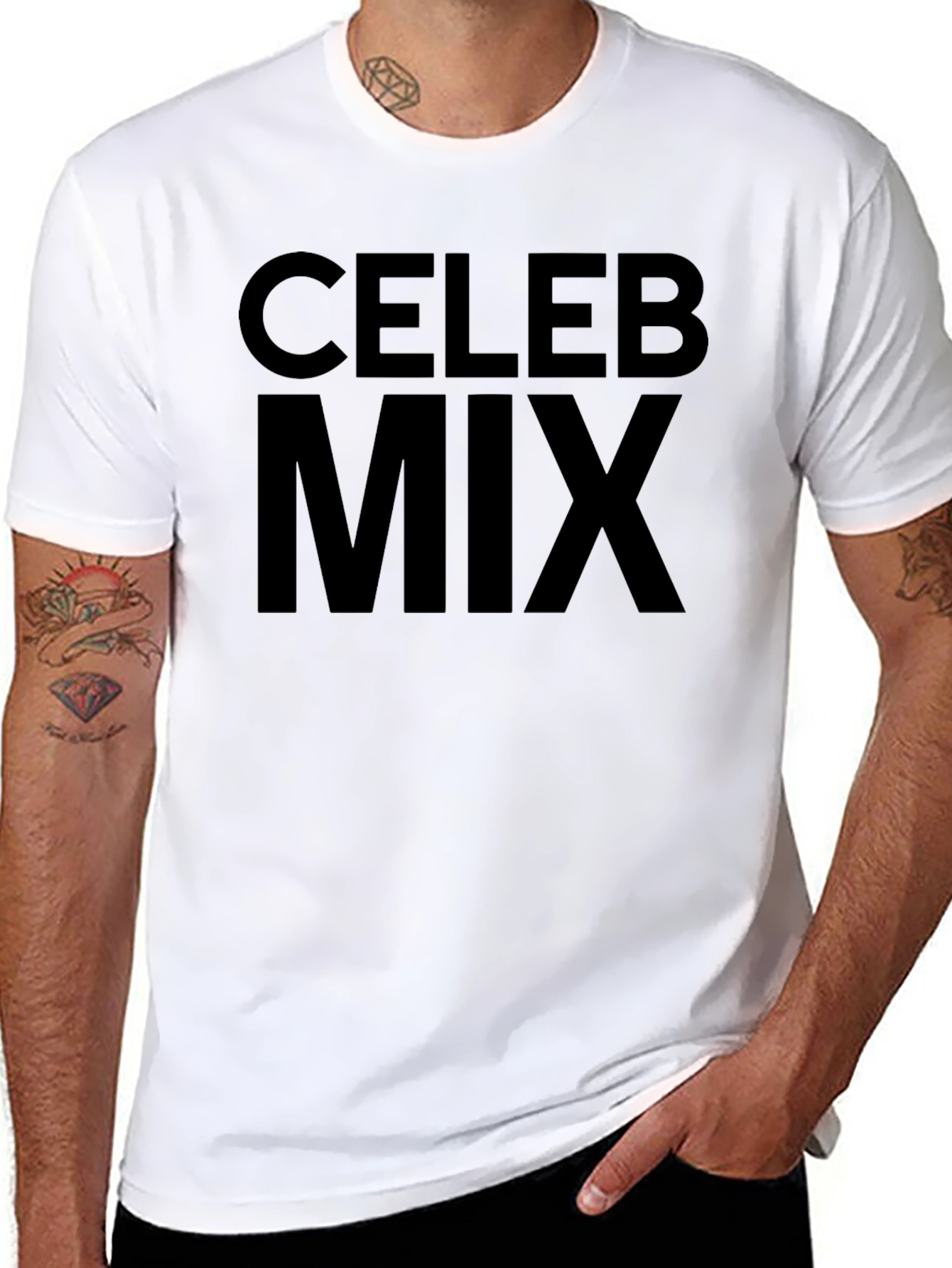 Celeb Mix Black Graphic T-Shirt