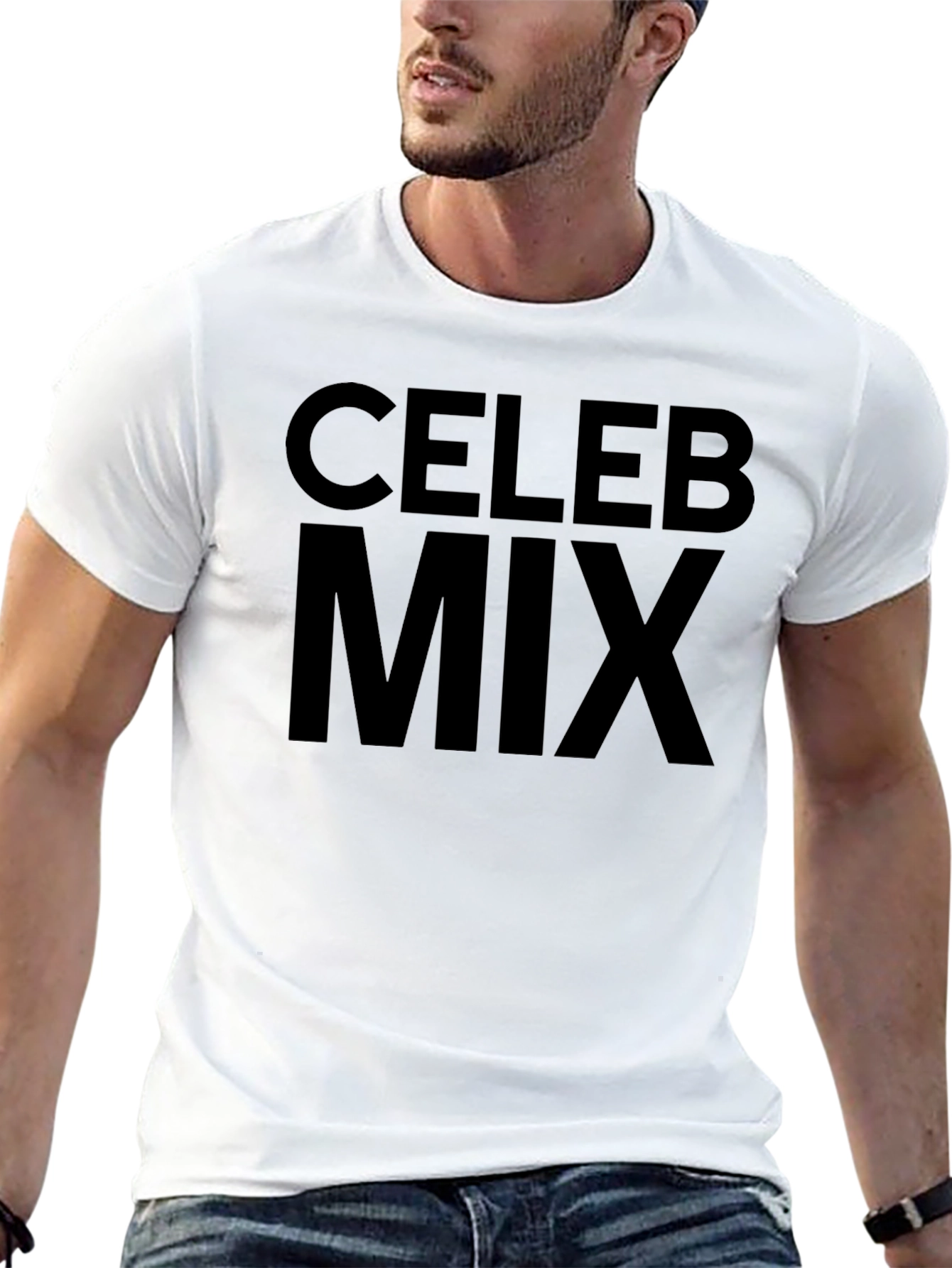 Celeb Mix Black Graphic T-Shirt