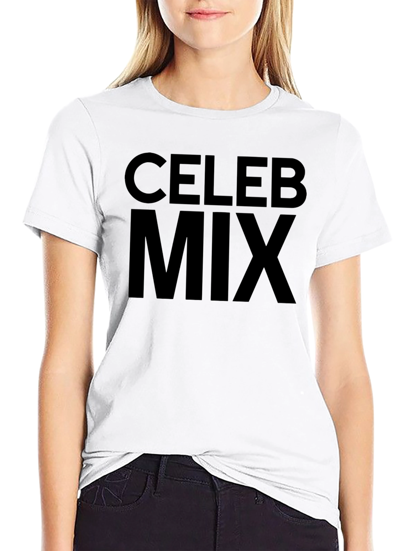 Celeb Mix Black Graphic T-Shirt