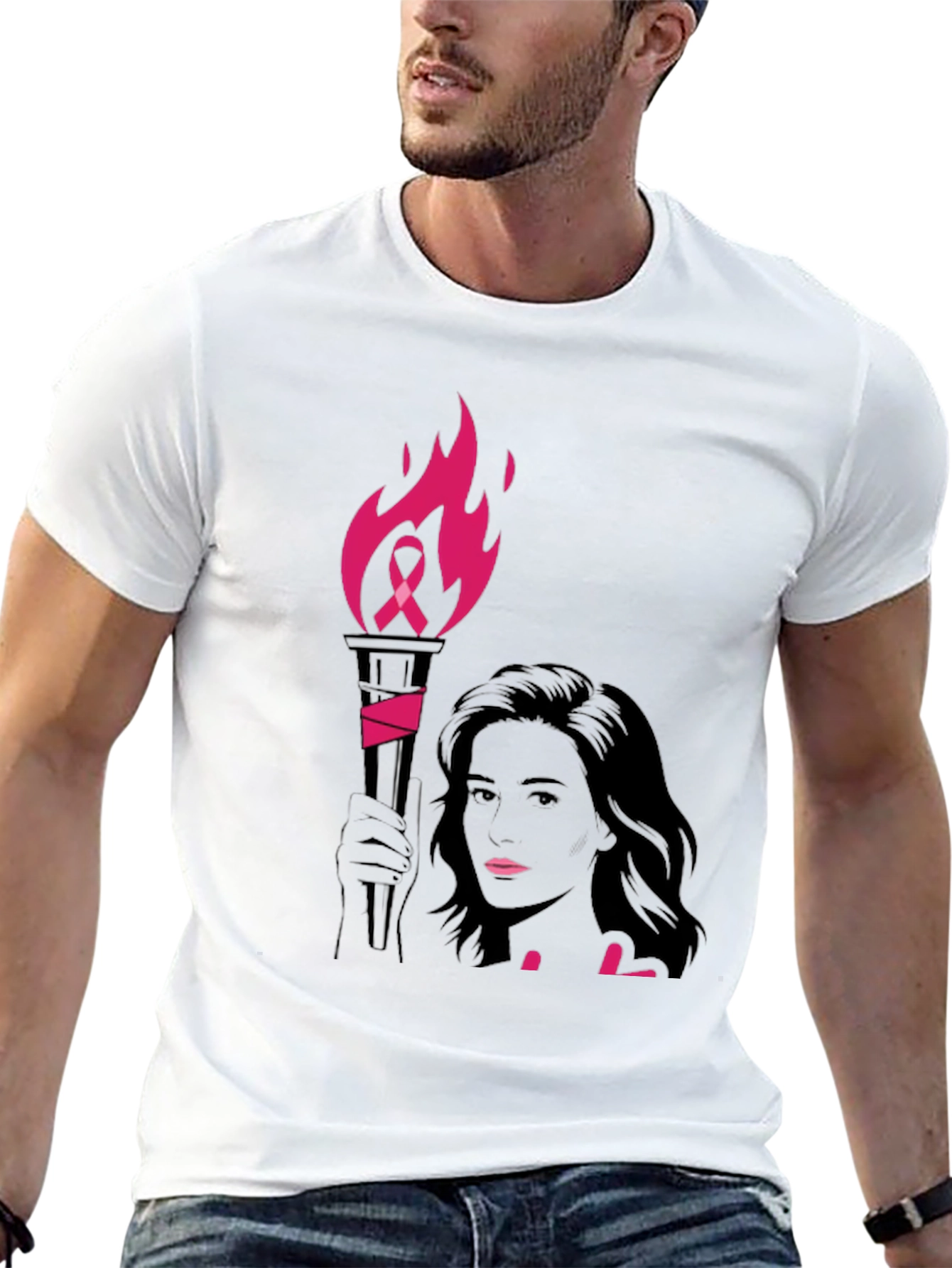 Breast Cancer Awareness Torch T-Shirt