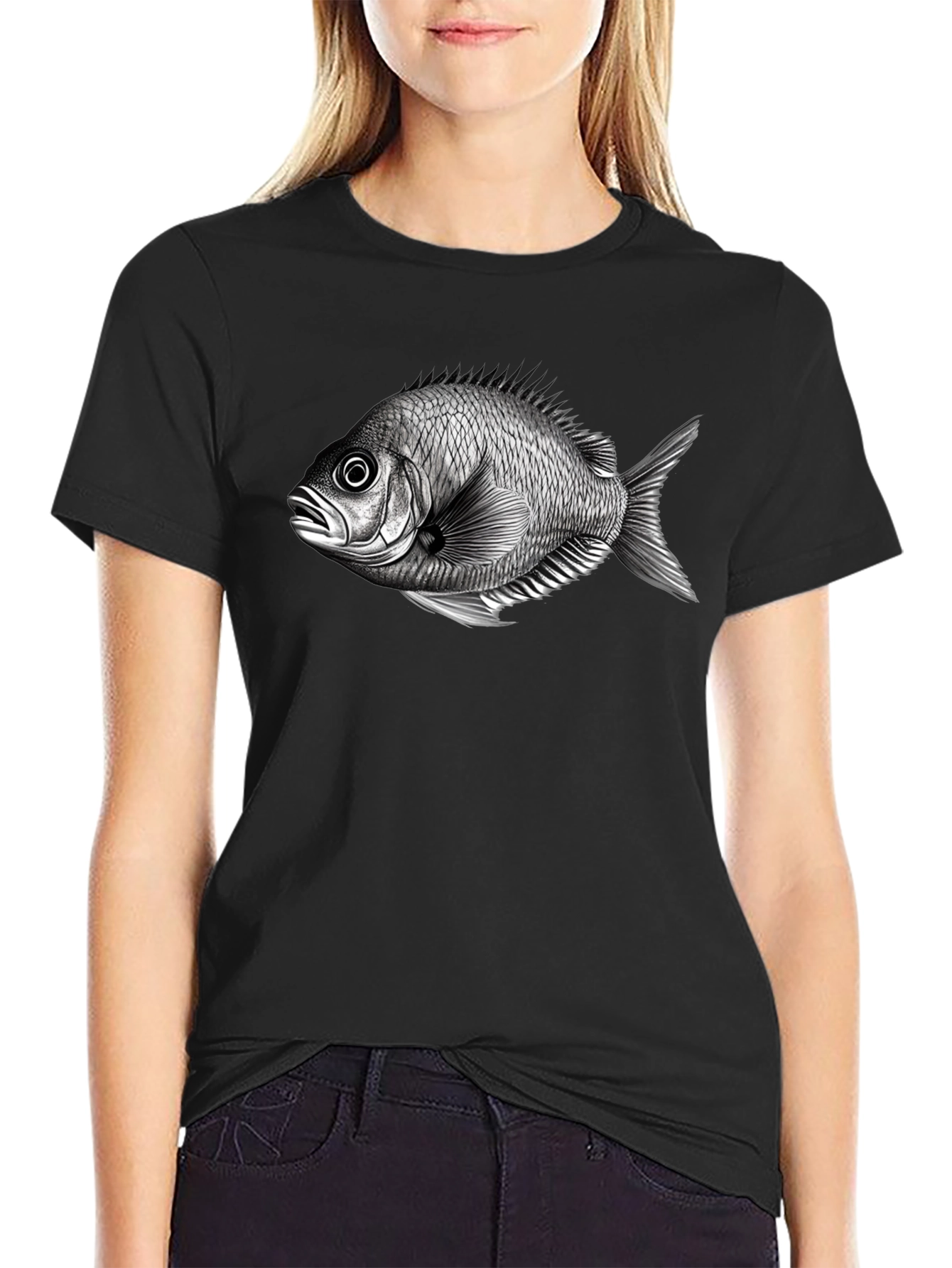 Black Fish Graphic Tee - Unique Print T-Shirt