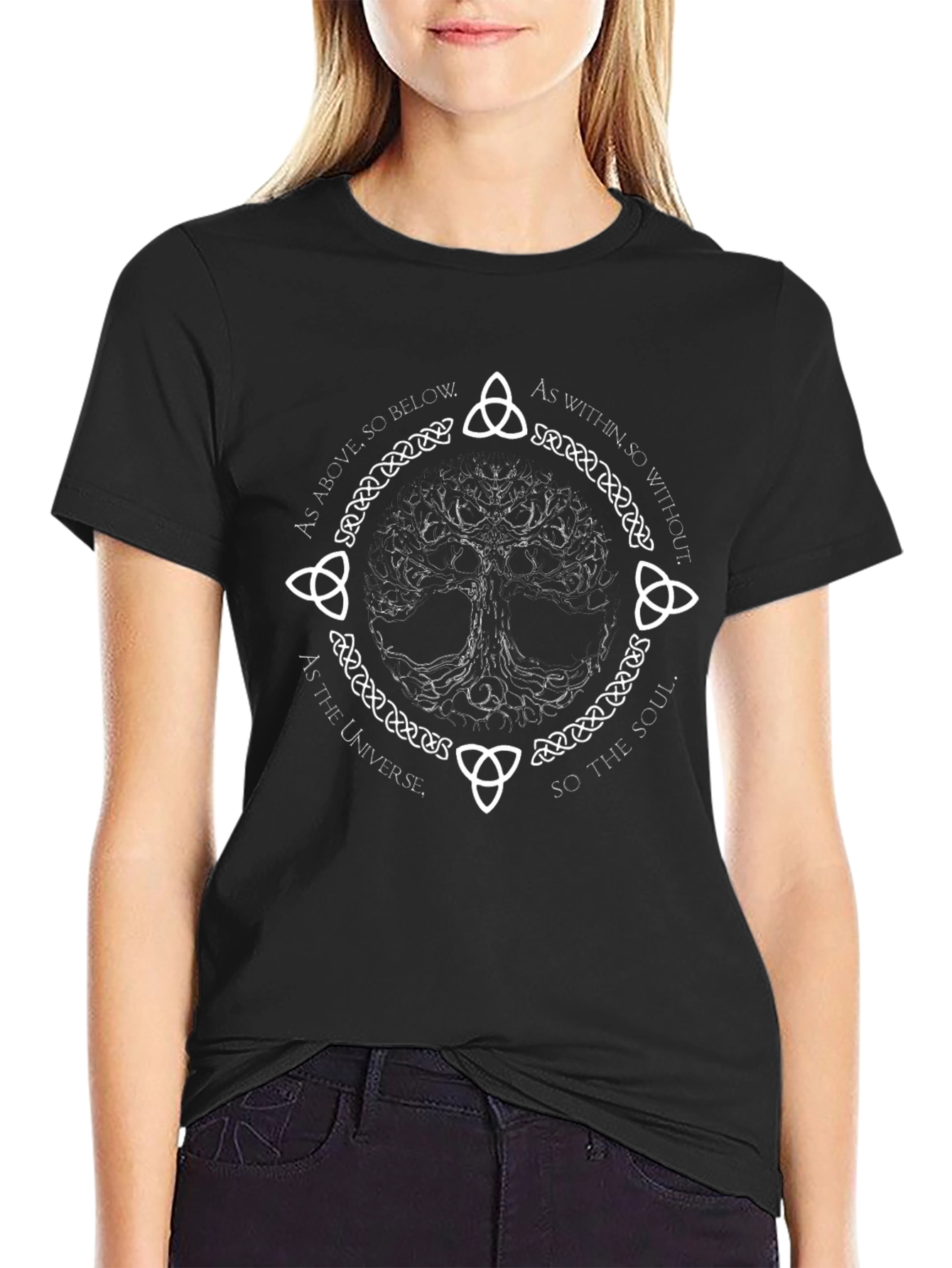 Tree of Life Celtic Knotwork Black T-Shirt